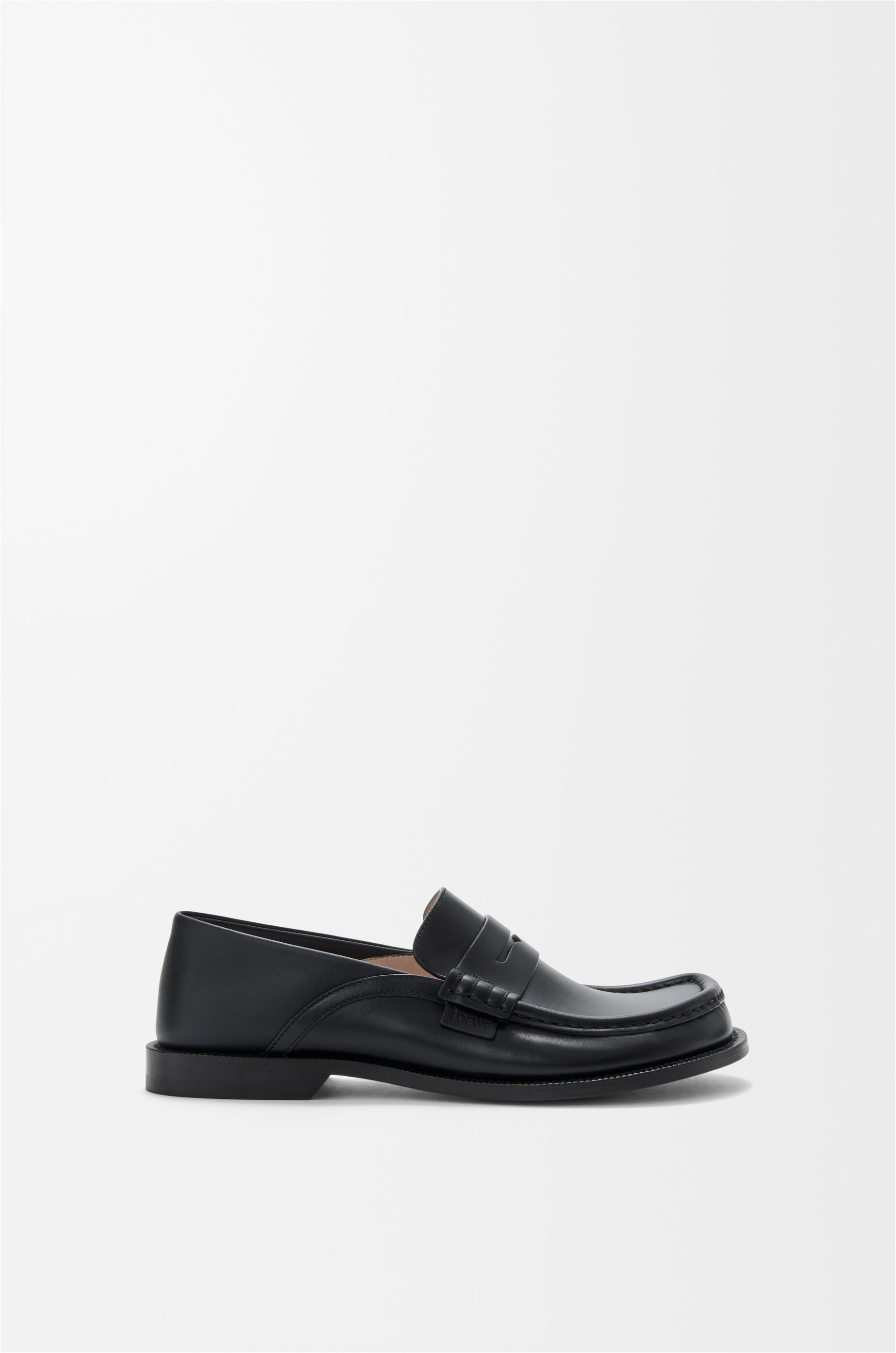 LOEWE Campo flap back loafer in waxy calfskin Black