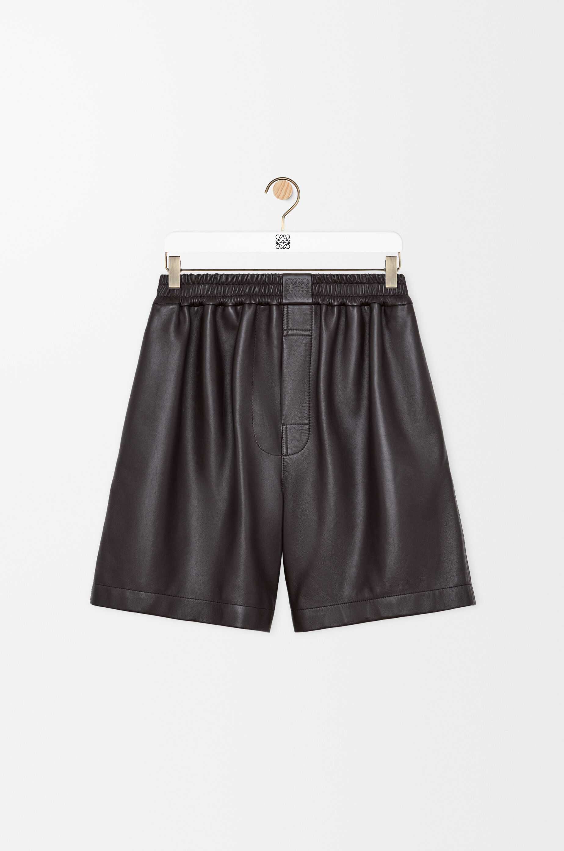 LOEWE Shorts in nappa lambskin Dark Brown