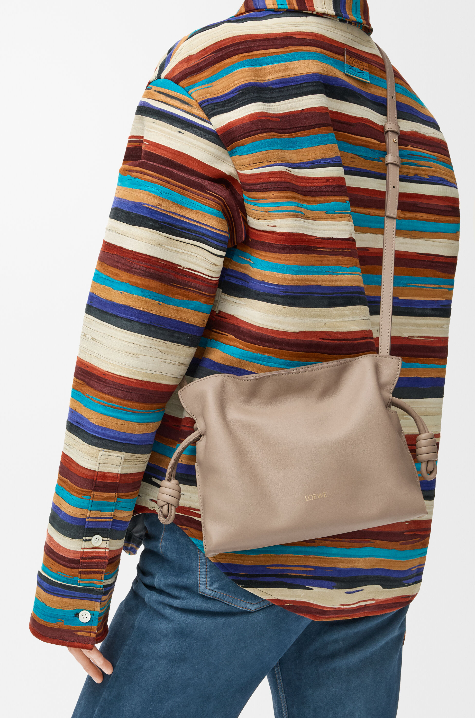 LOEWE Mini Flamenco clutch in nappa calfskin Sand