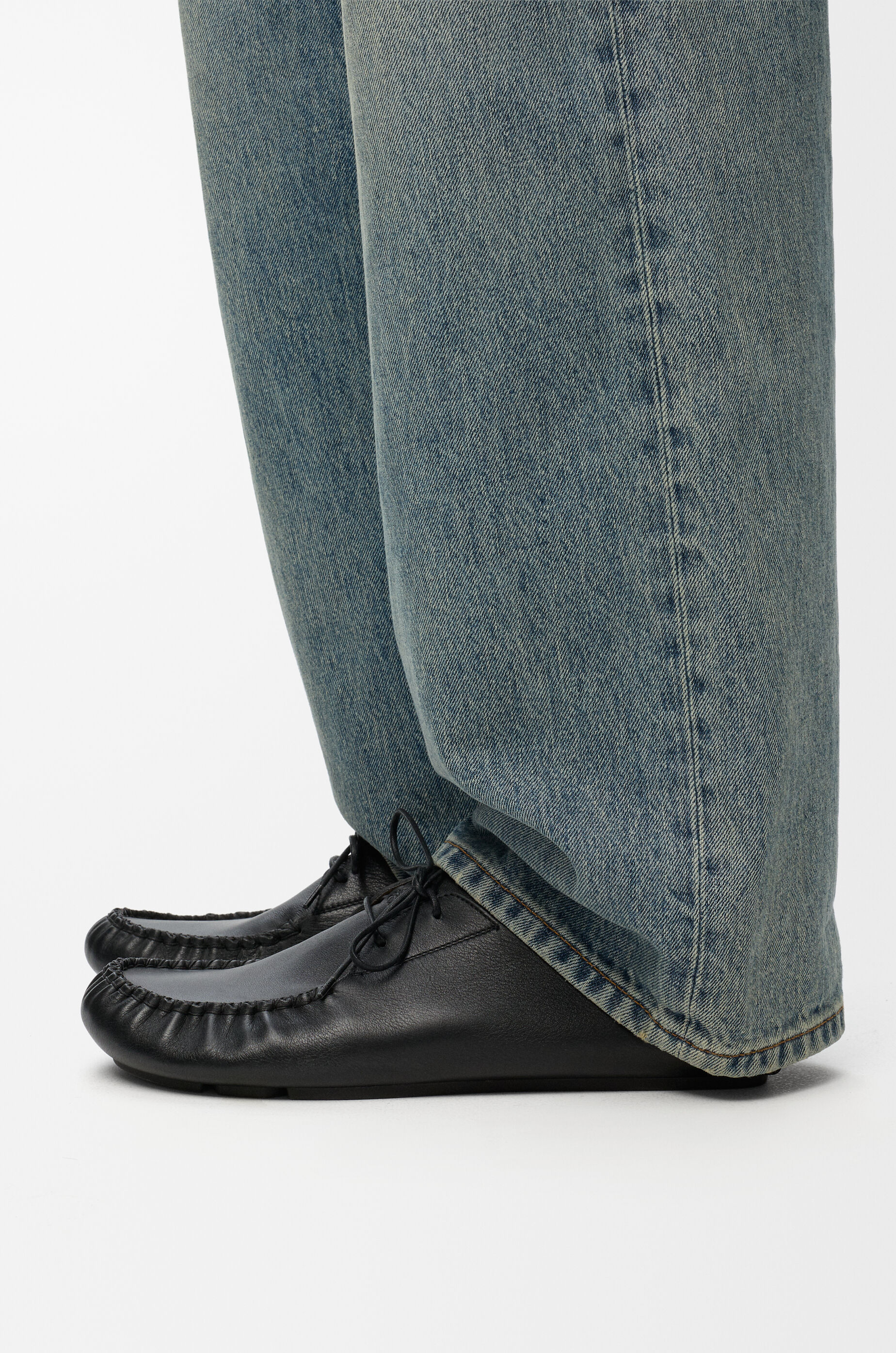 LOEWE Rambla boat shoe in soft calfskin Black