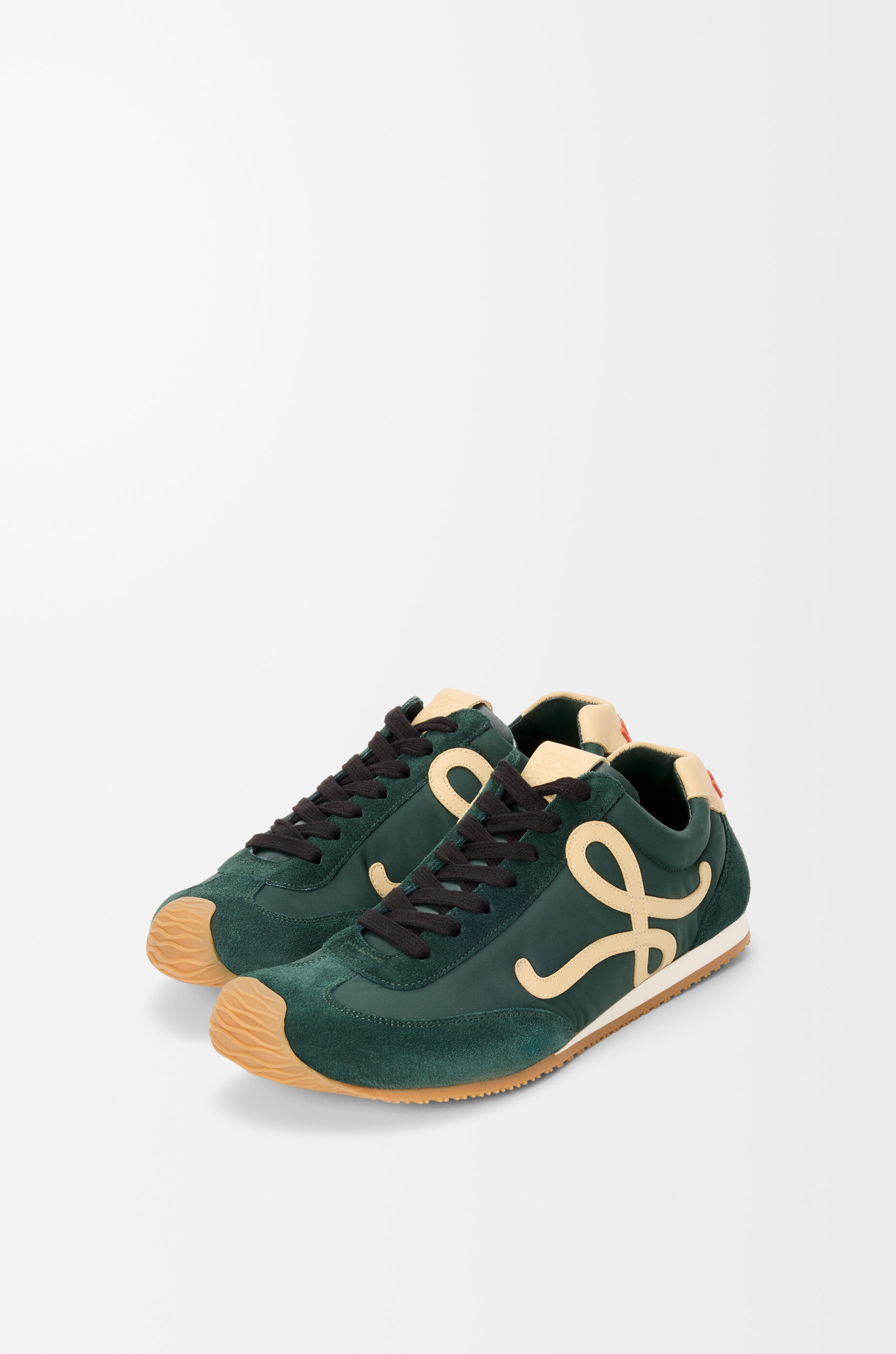 LOEWE Ballet Runner 2.0 in nylon and calfskin Sherwood Green/Pistachio/White