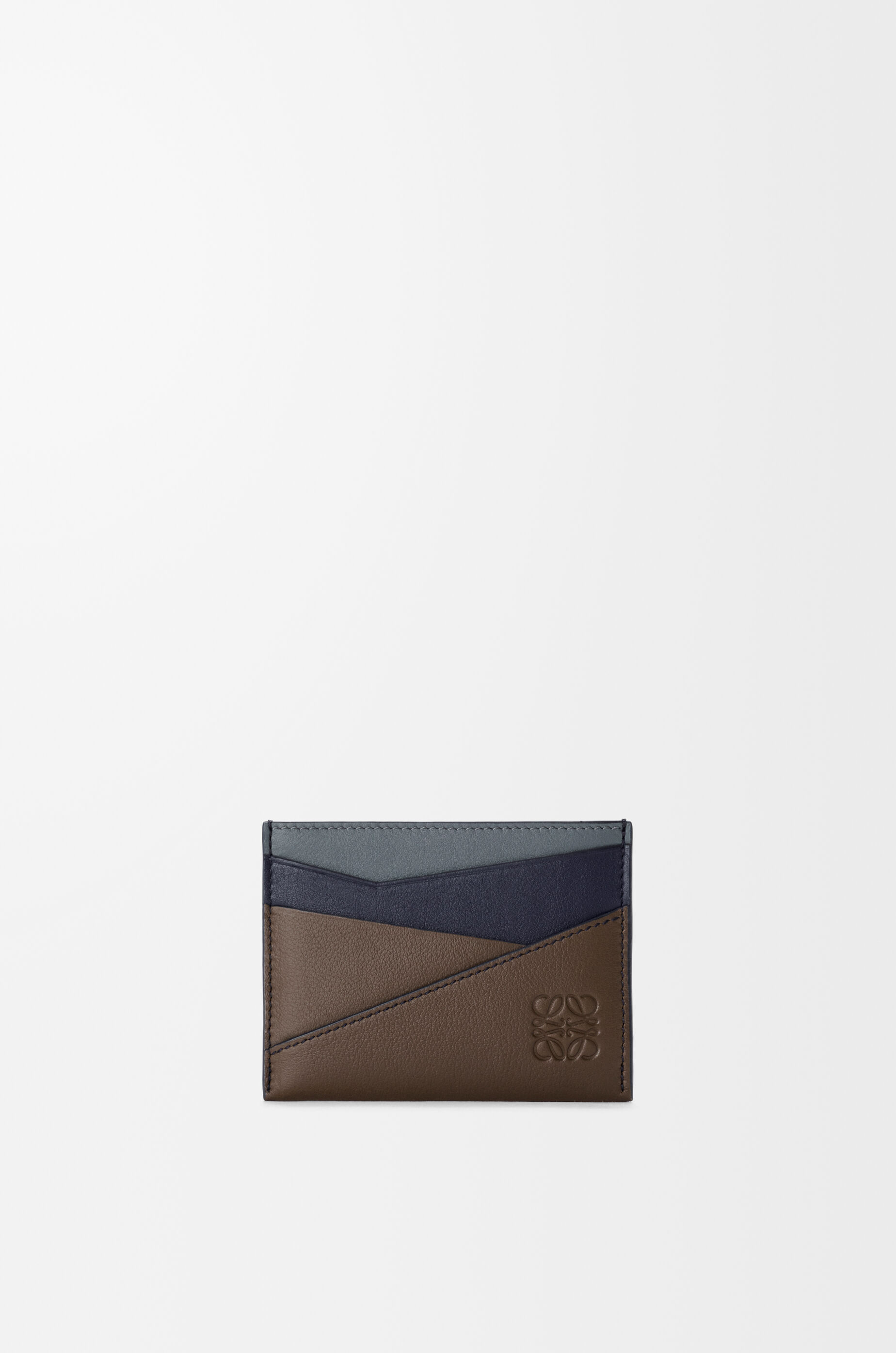 LOEWE Puzzle plain cardholder in classic calfskin Blue Grey/Navy