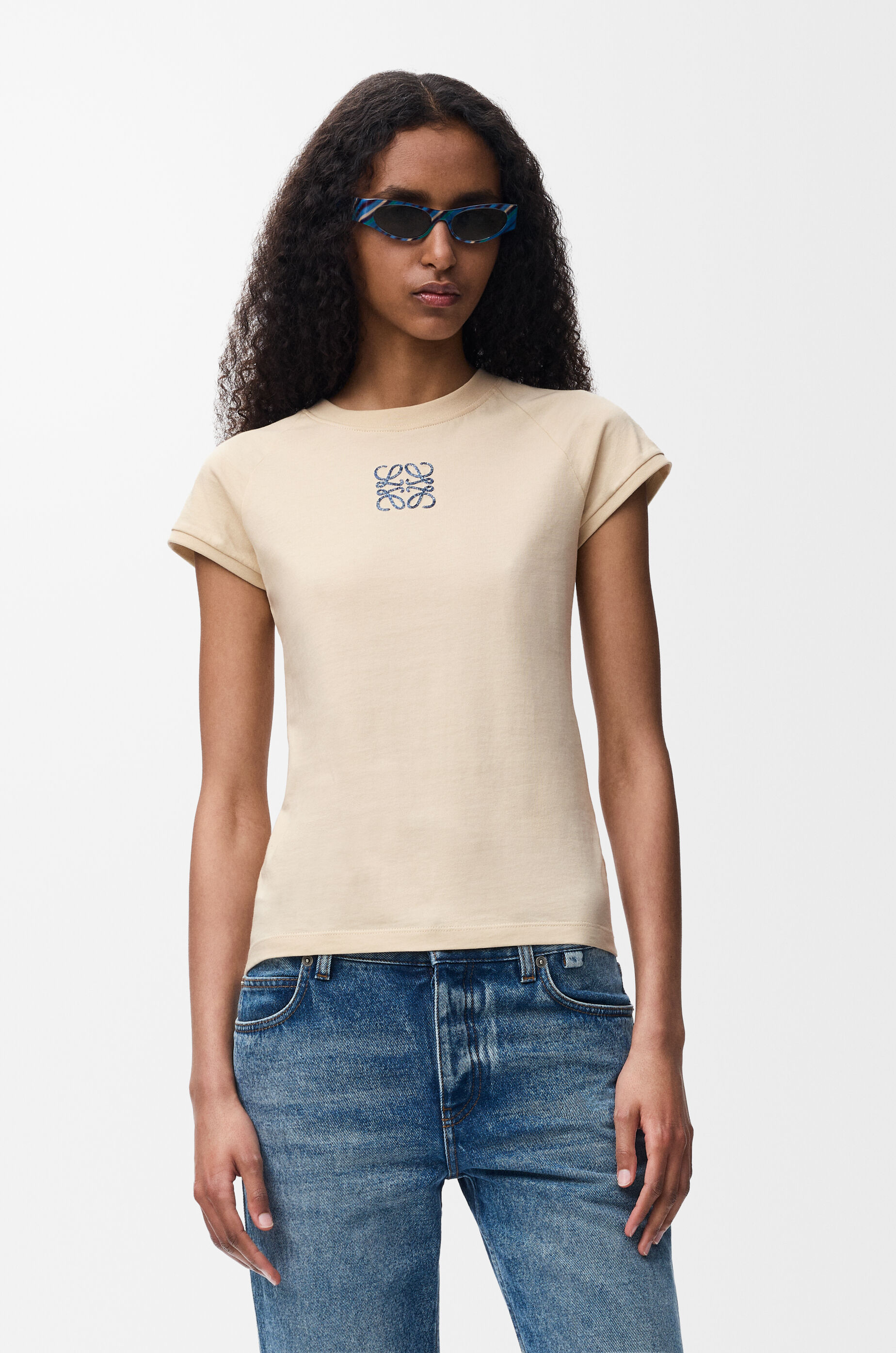 LOEWE Small fit T-shirt in cotton Light Beige