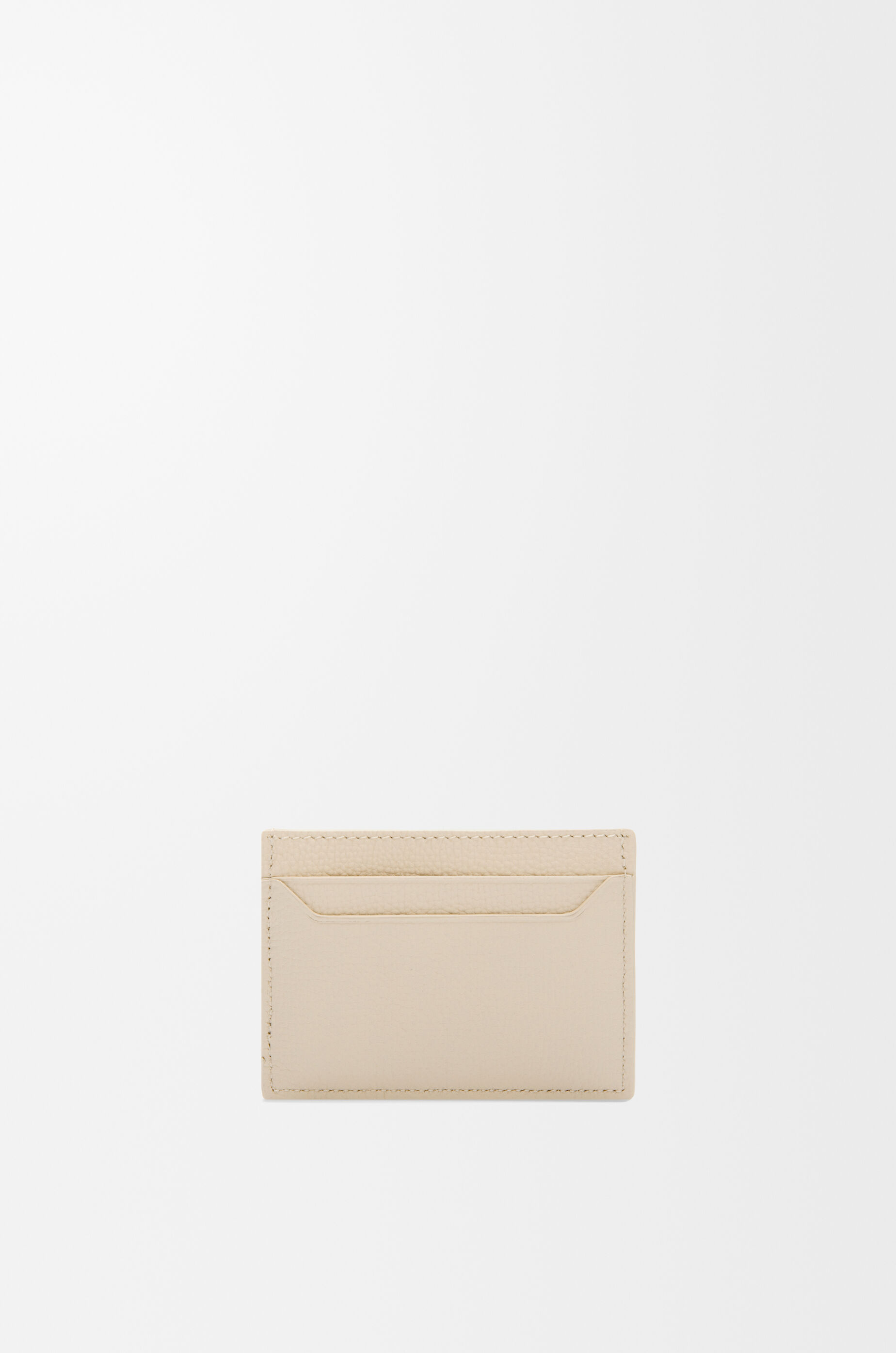 LOEWE Anagram plain cardholder in pebble grained calfskin Light Ghost
