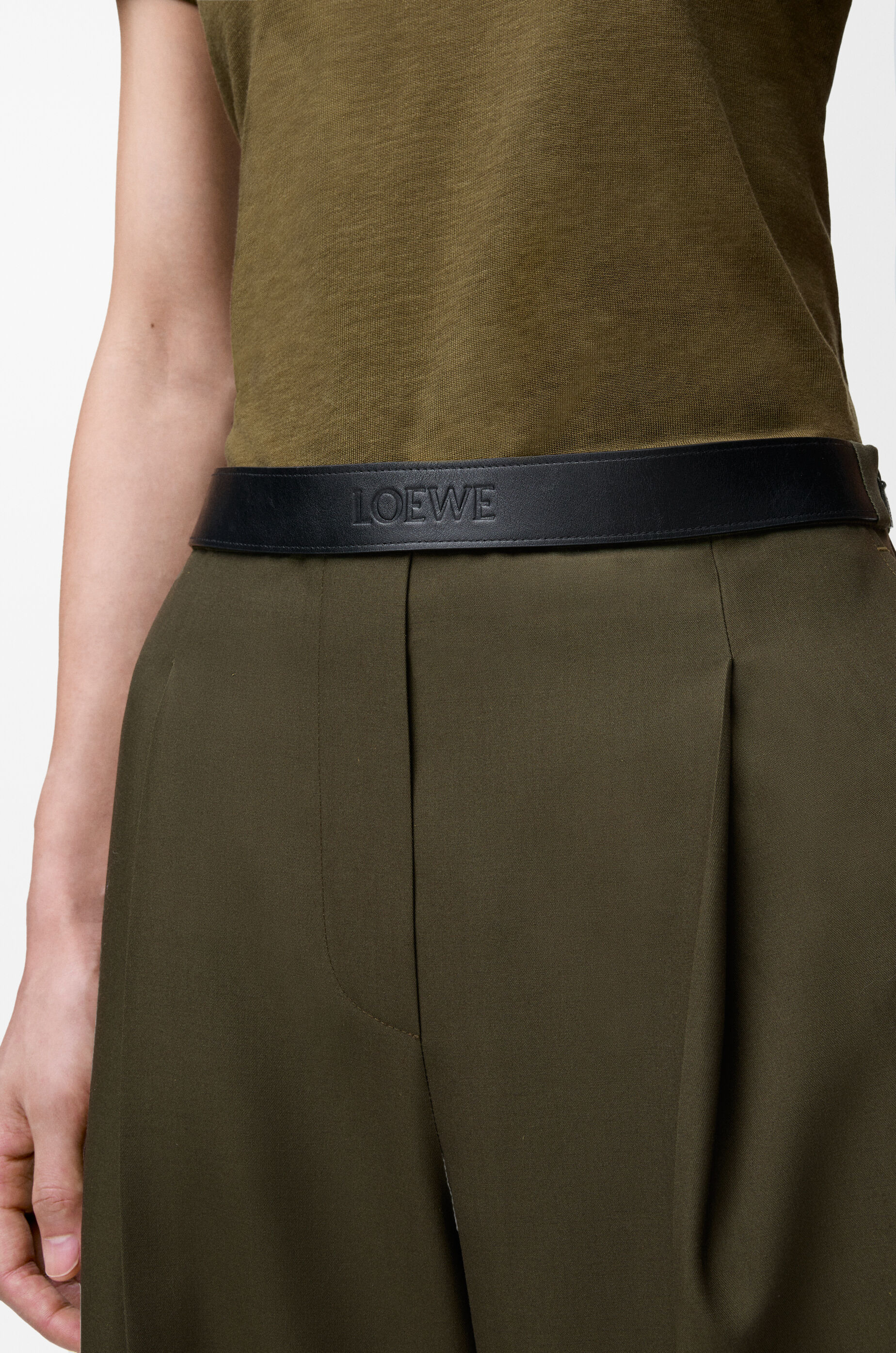 LOEWE Trousers in wool Khaki Green