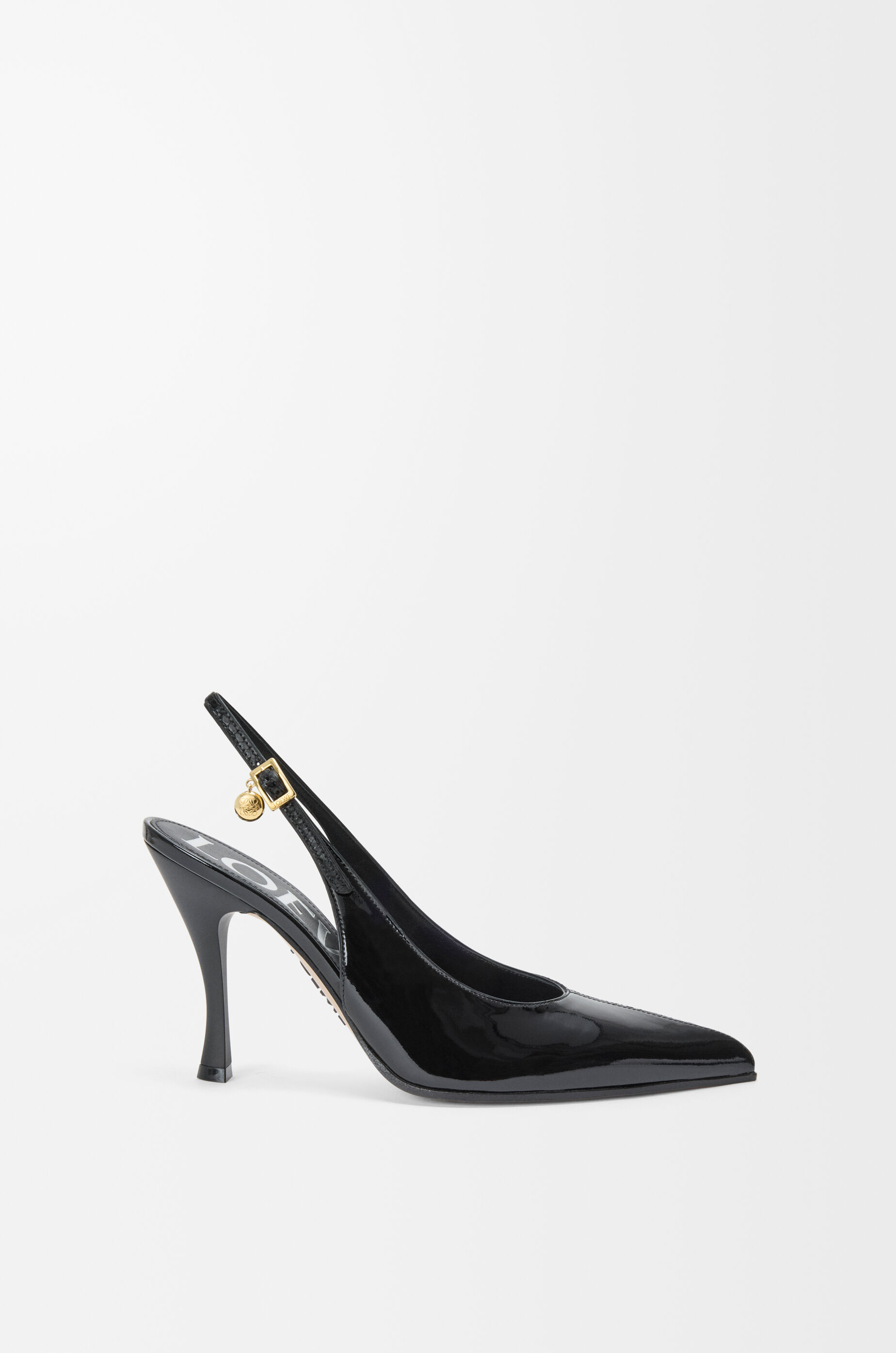LOEWE New Comic slingback pump in mixed leather Black
