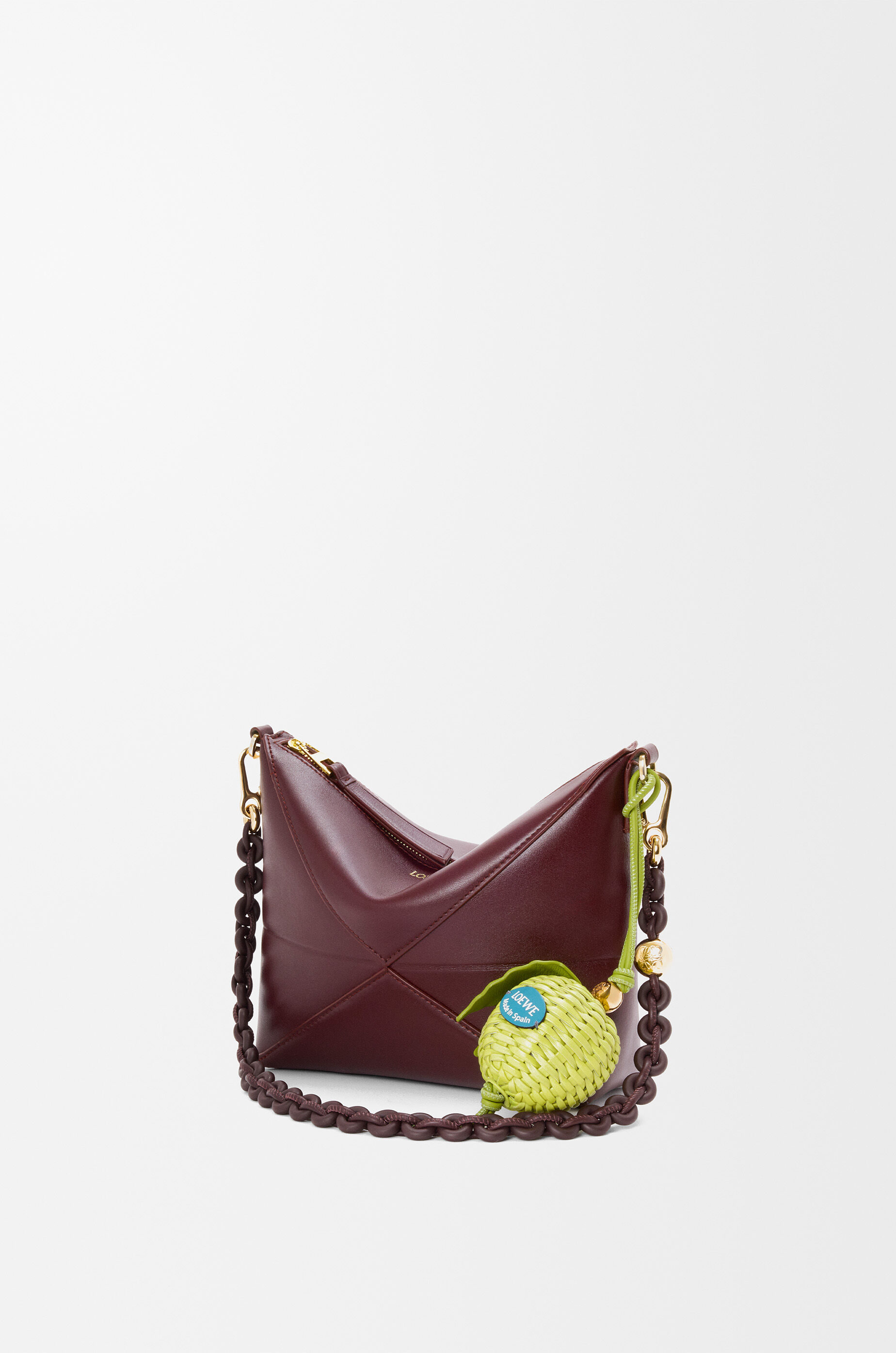 LOEWE Apple charm in calfskin Green