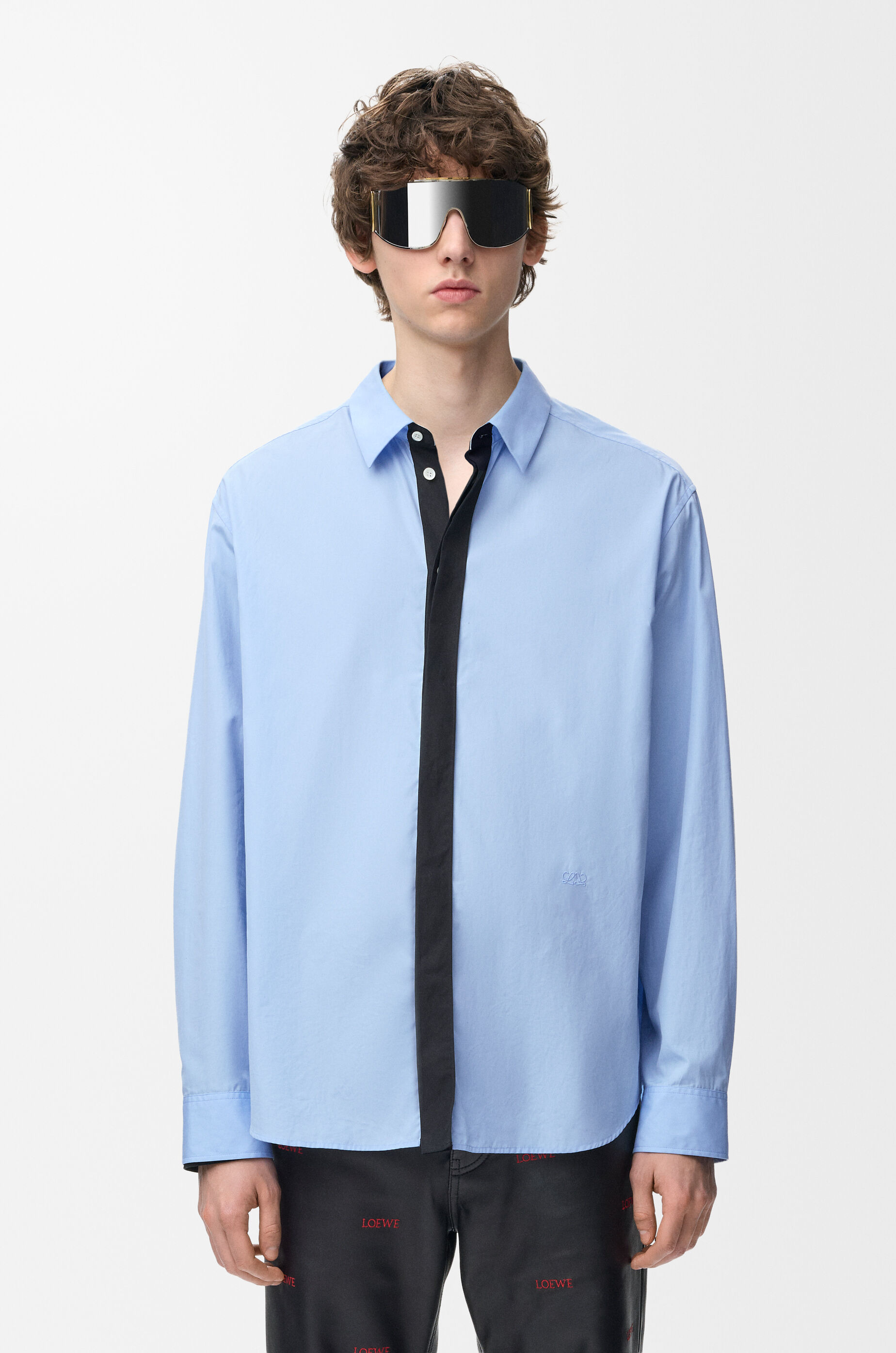 LOEWE Shirt in cotton Light Blue