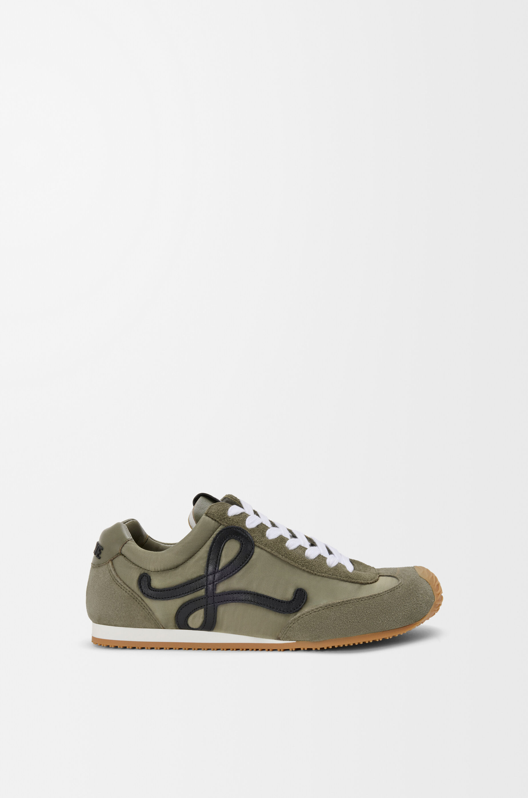 LOEWE Ballet Runner 2.0 in nylon and calfskin Light Khaki/Black/White