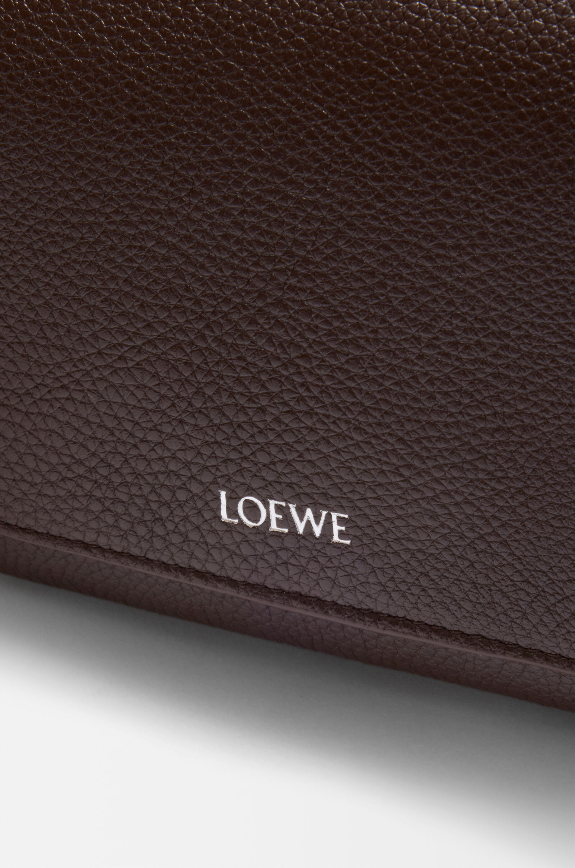 LOEWE Small Pebble messenger bag in supple grained calfskin Oxblood