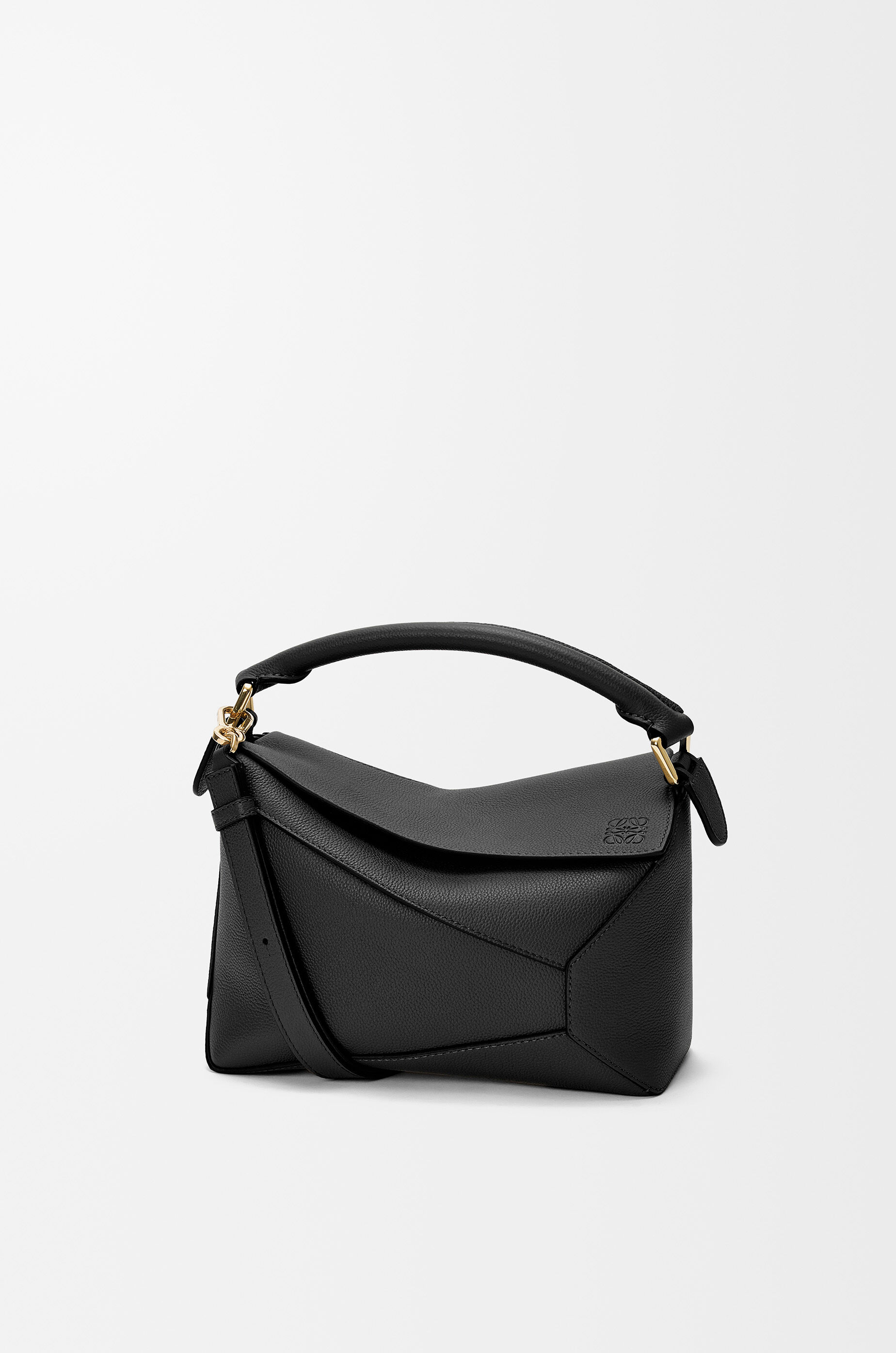 LOEWE Small Puzzle Edge bag in soft grained calfskin Black
