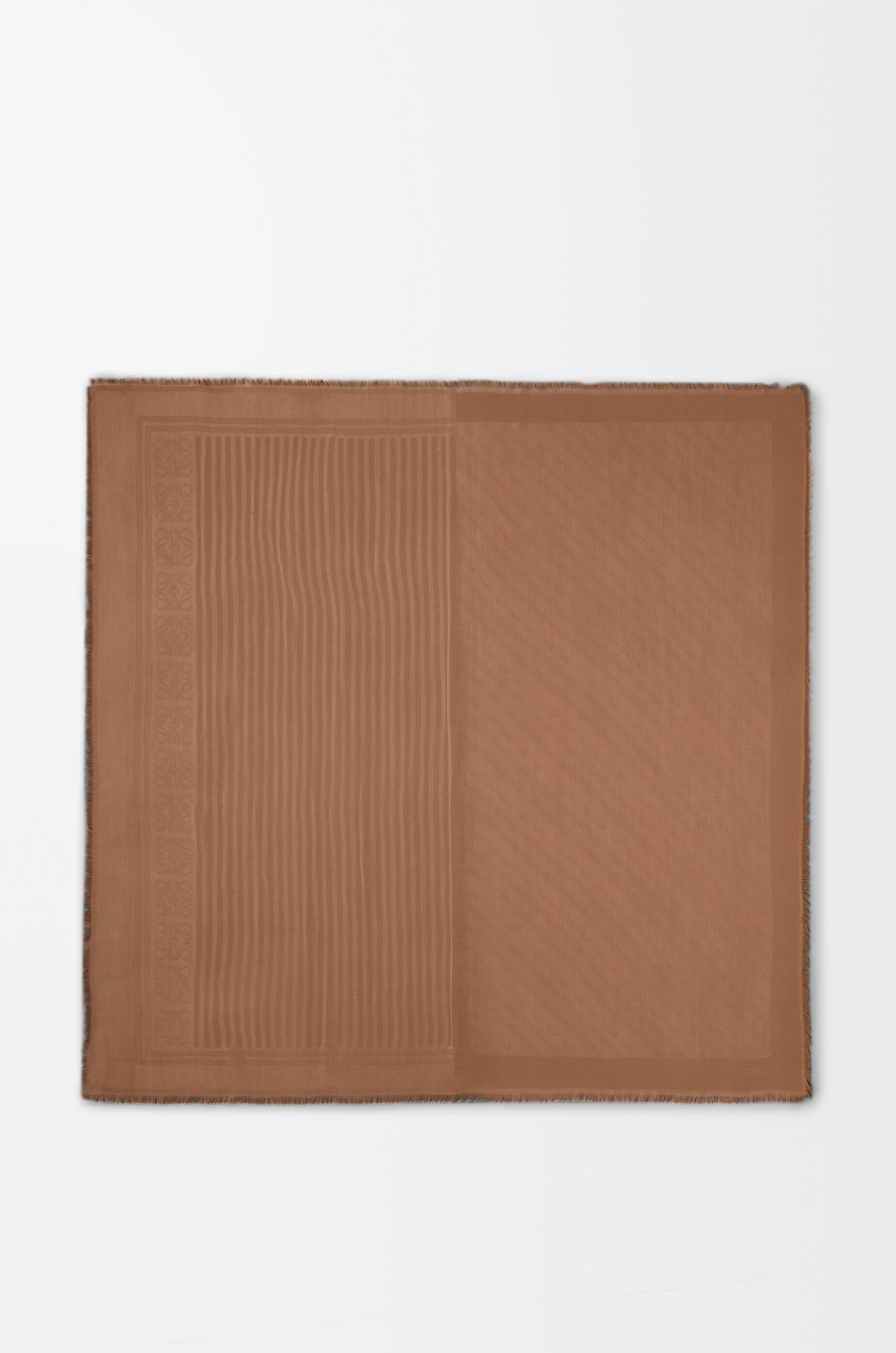 LOEWE Scarf in wool and silk Mocha