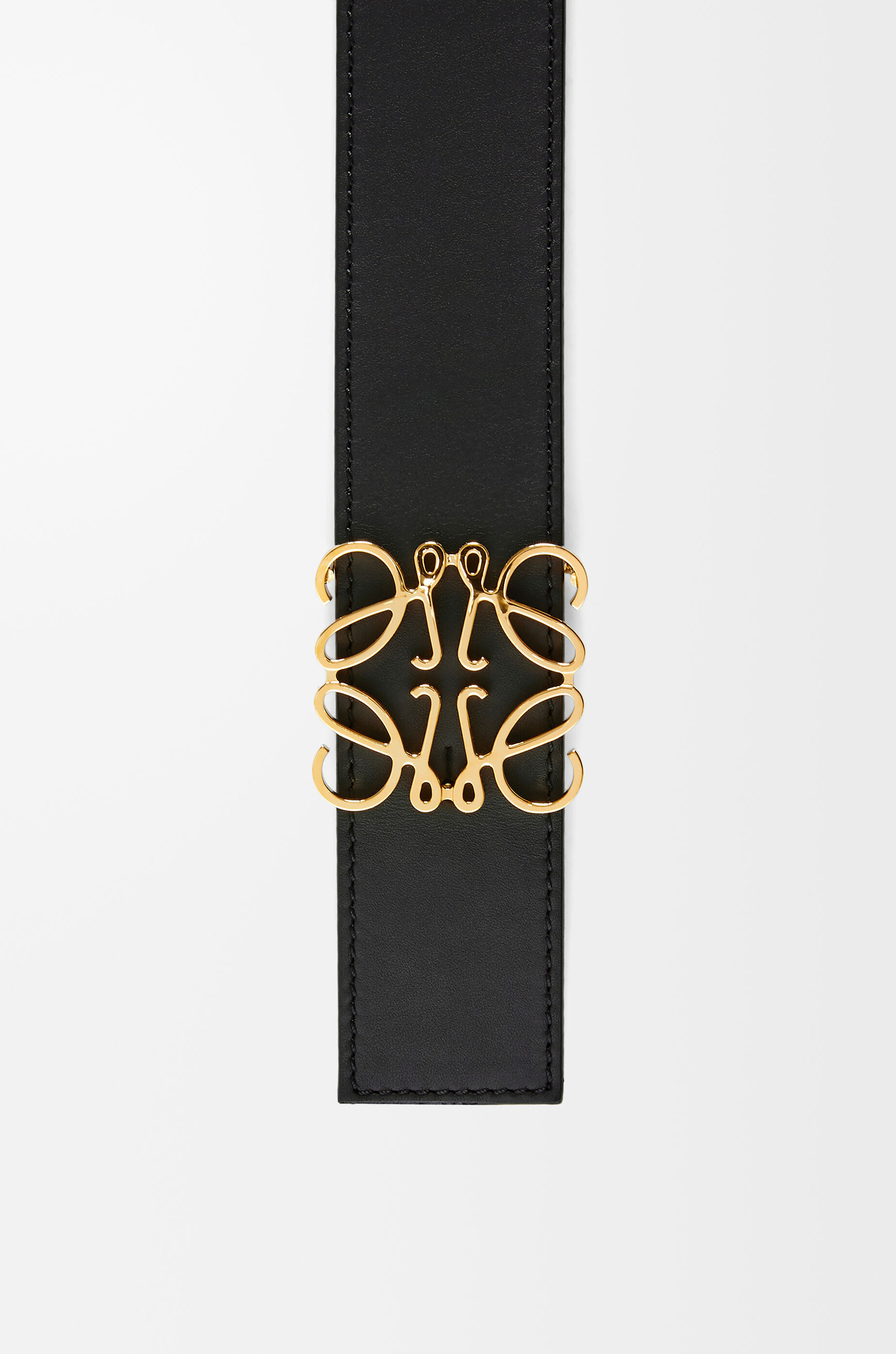 LOEWE Reversible Anagram belt in smooth calfskin Black/Ocean/Gold
