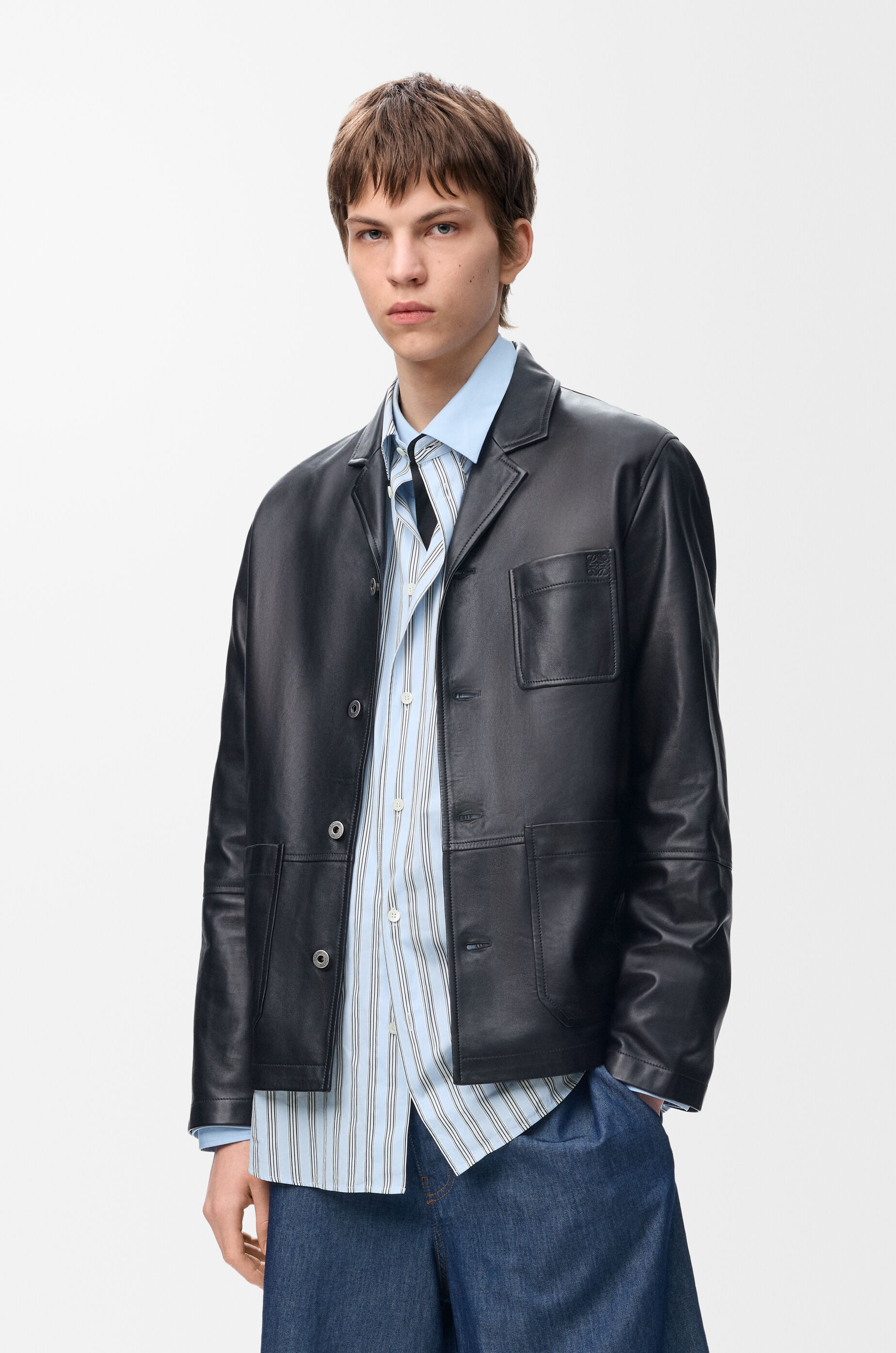 LOEWE Workwear jacket in nappa lambskin Black