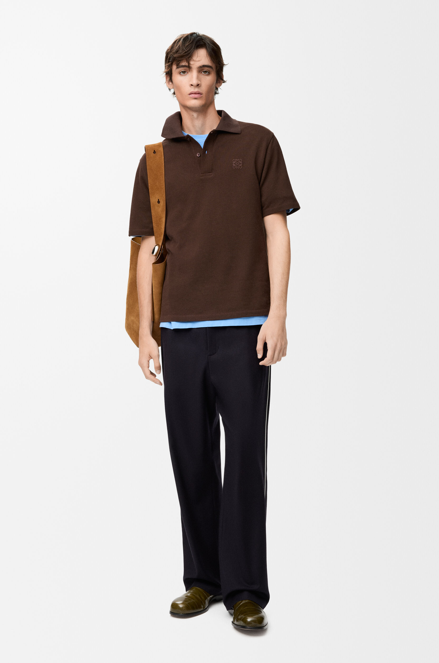 LOEWE Drawstring trousers in wool Navy Blue