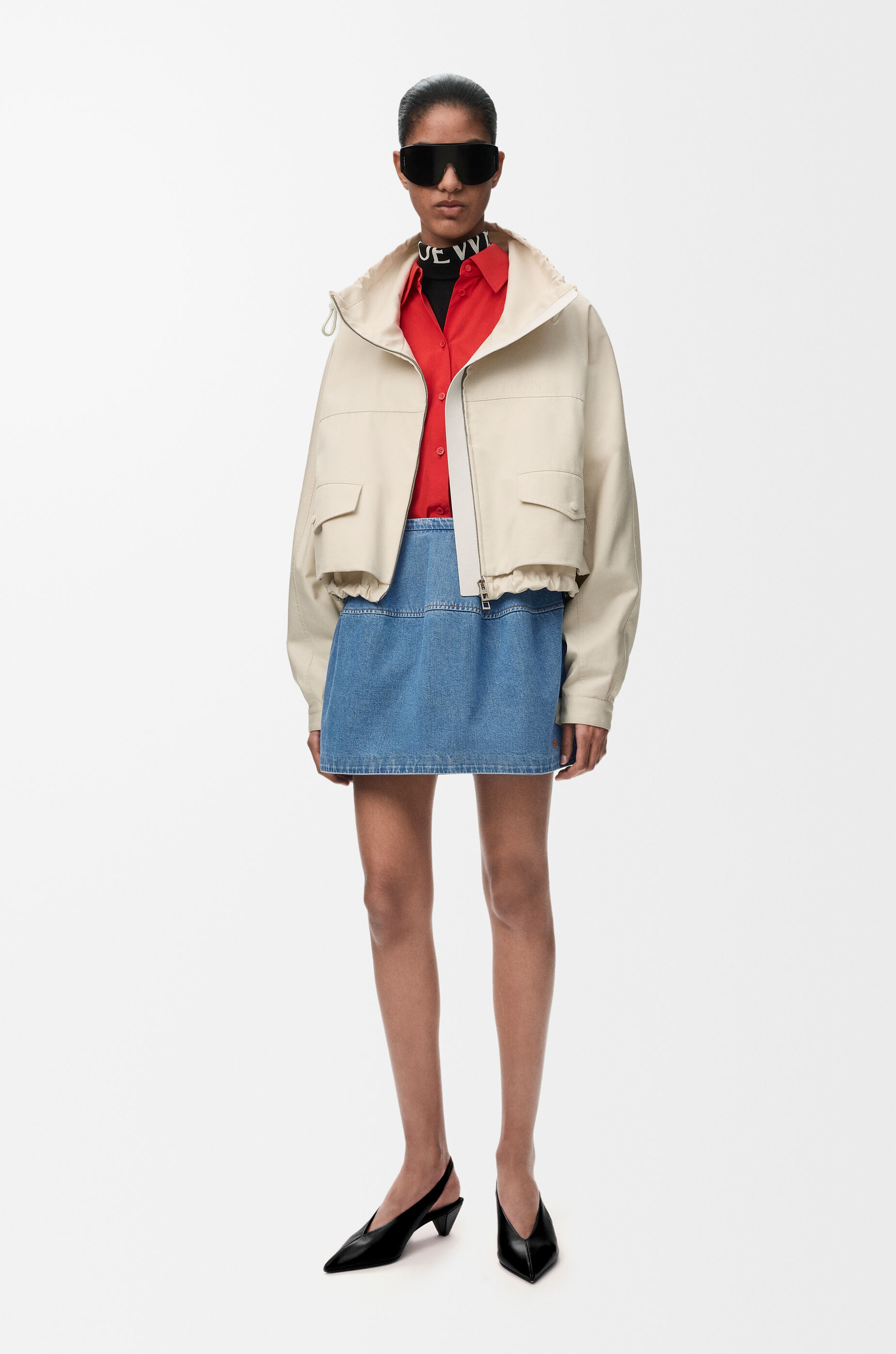 LOEWE Balloon skirt in denim Light Blue