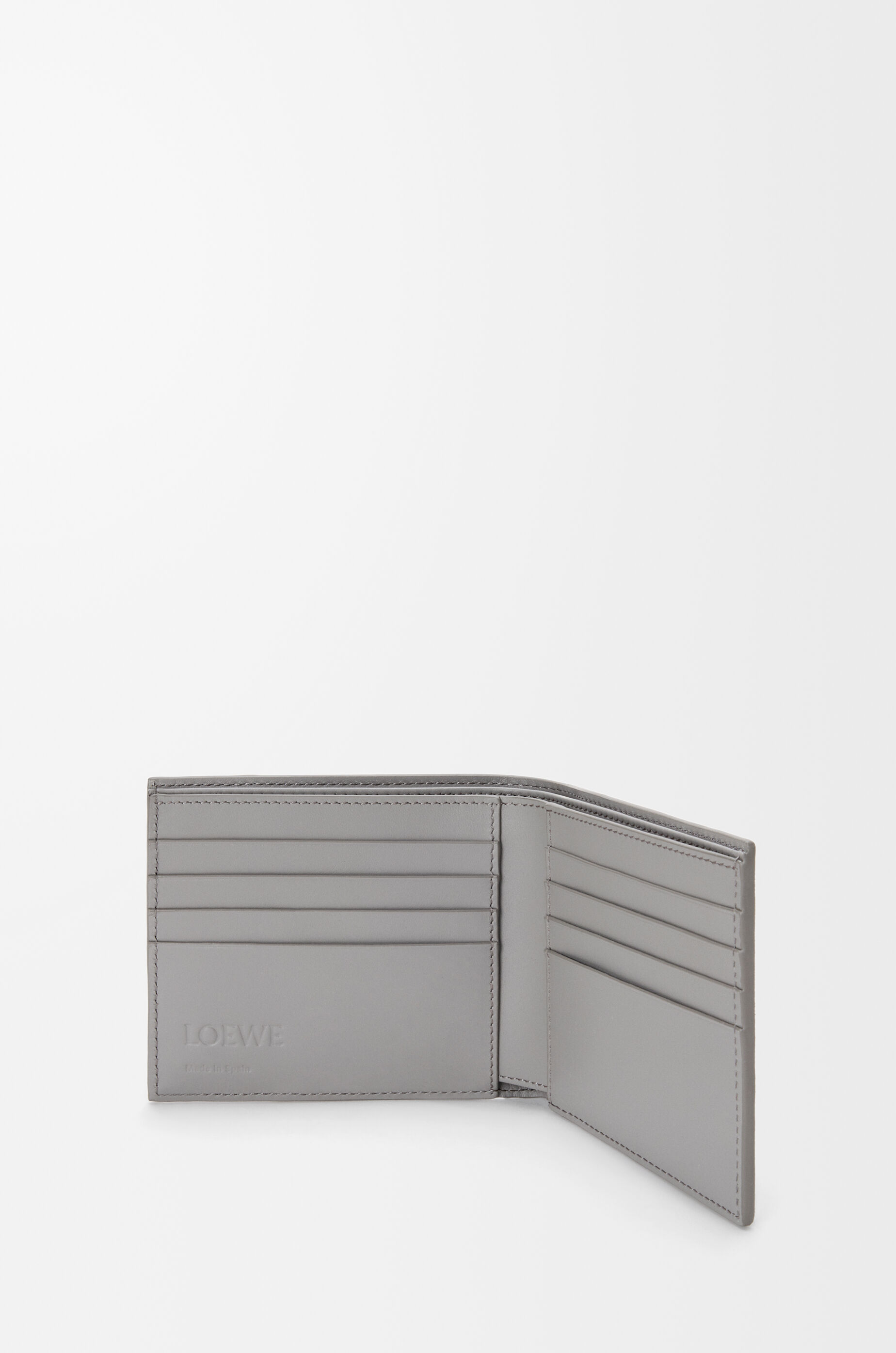 LOEWE Puzzle bifold wallet in classic calfskin Winter Brown/Ash Grey
