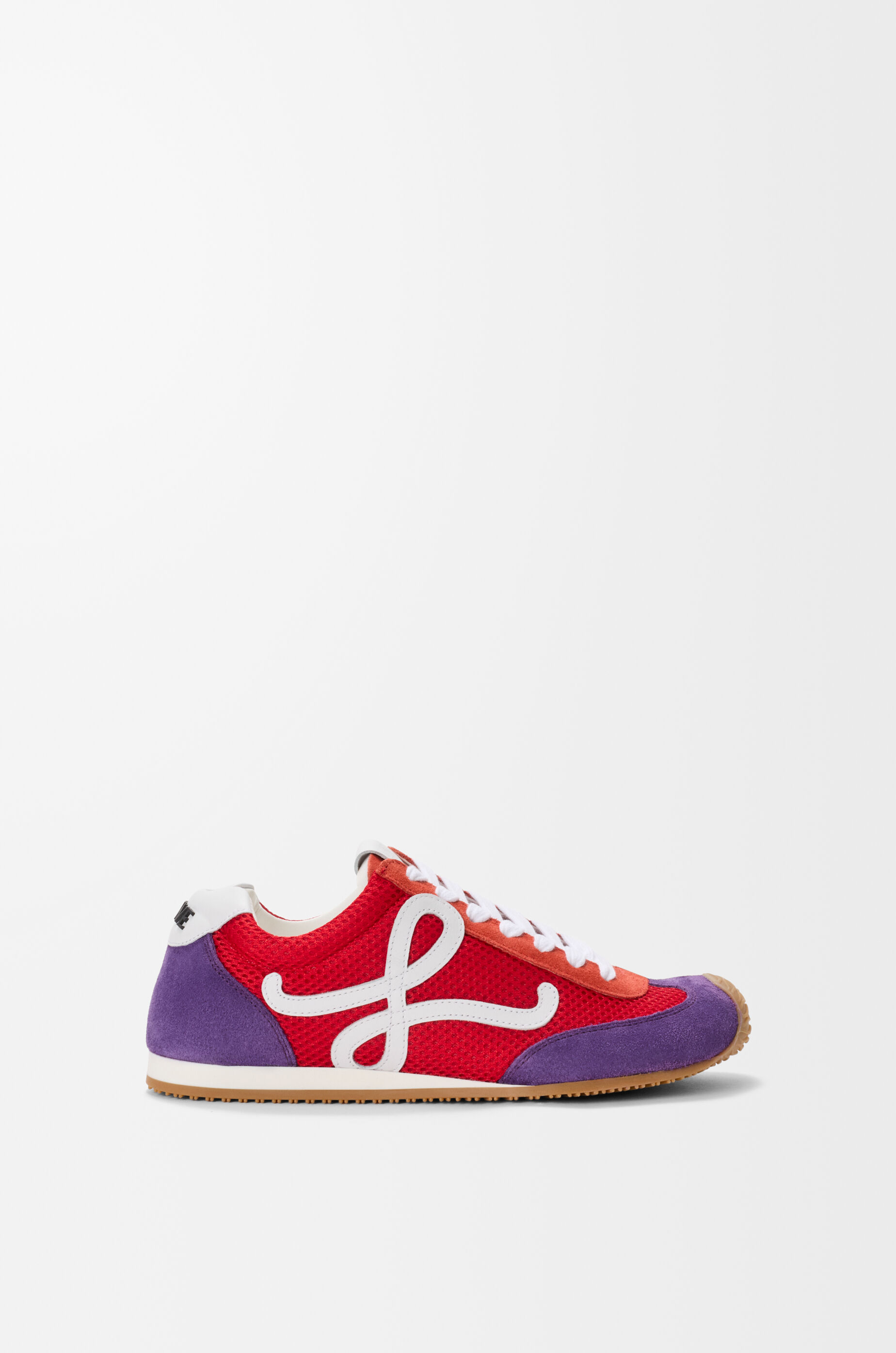 LOEWE Ballet Runner 2.0 in suede and mesh Red/White/Purple