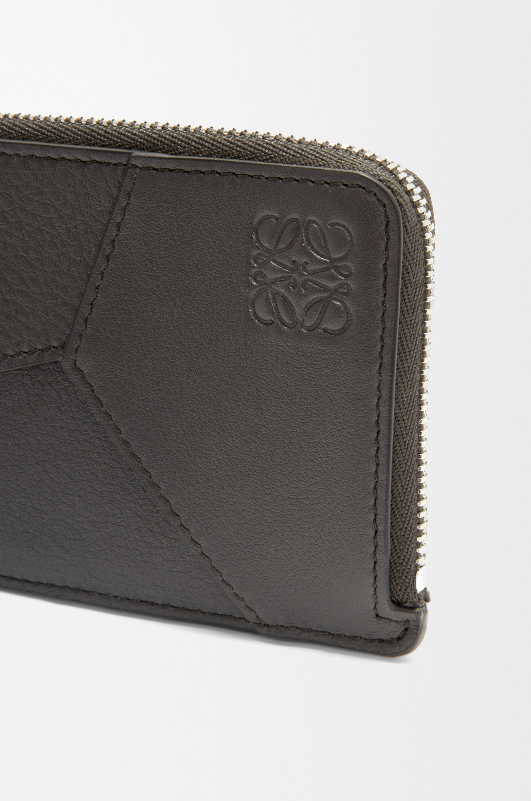 LOEWE Puzzle long coin cardholder in classic calfskin Dark Grey