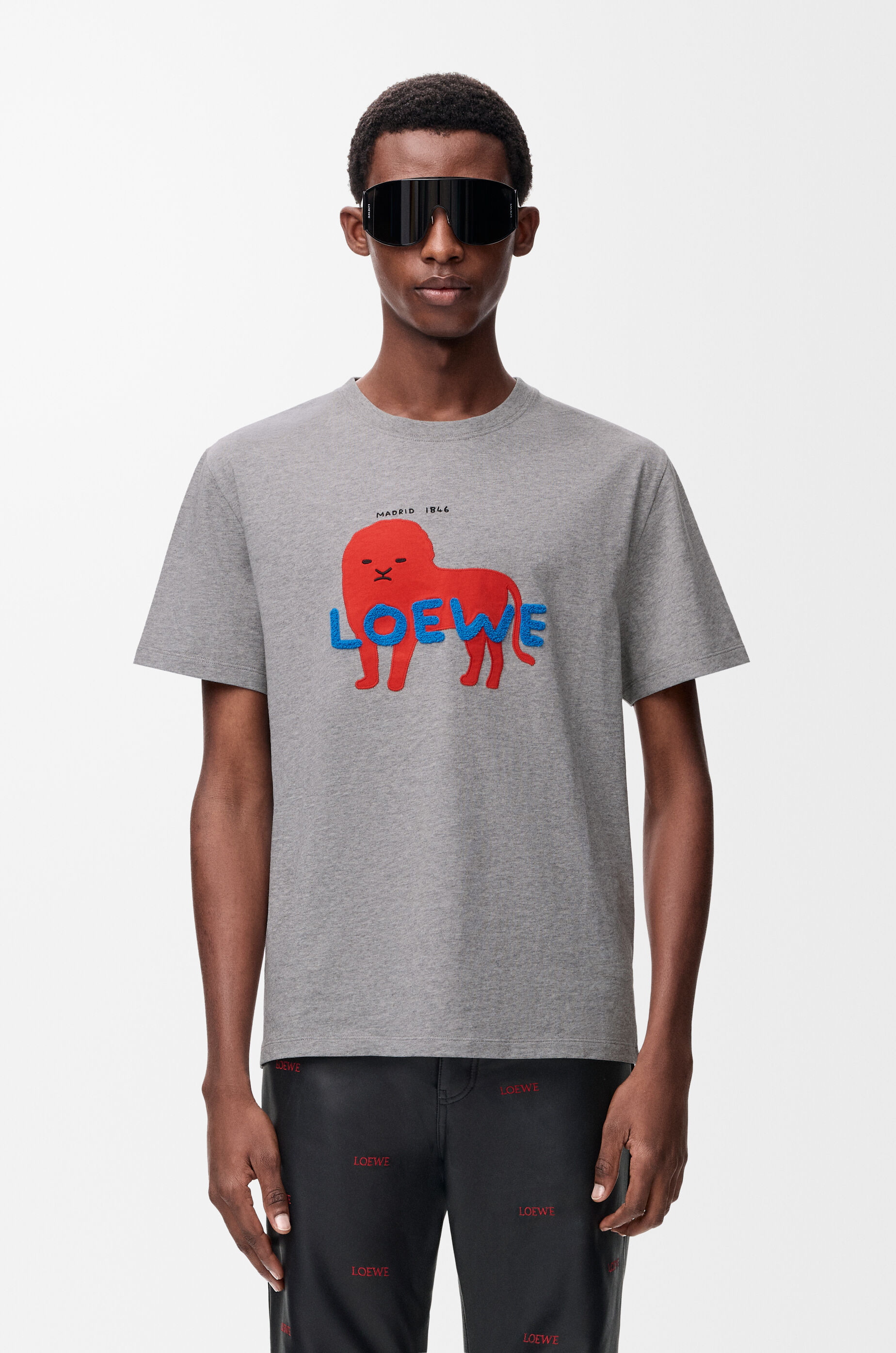 LOEWE Relaxed fit T-shirt in cotton Grey Melange