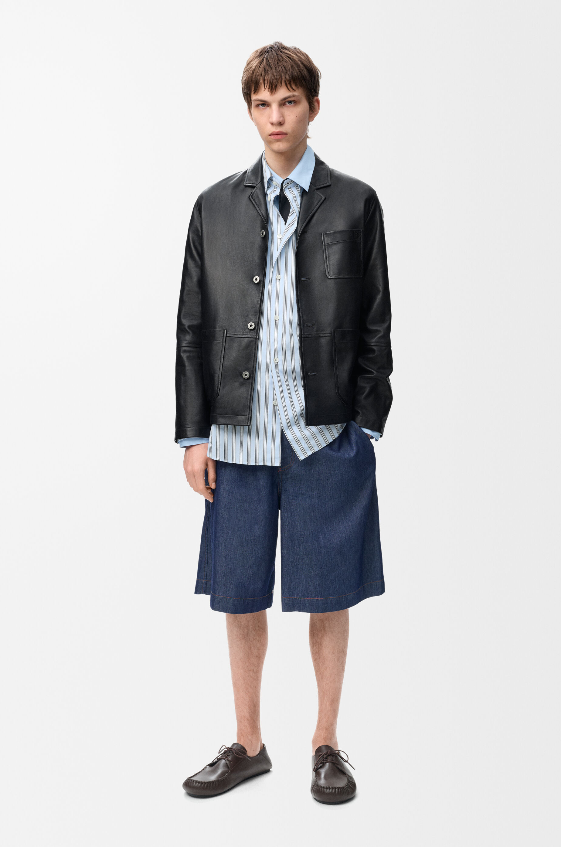 LOEWE Shorts in cotton Denim Blue