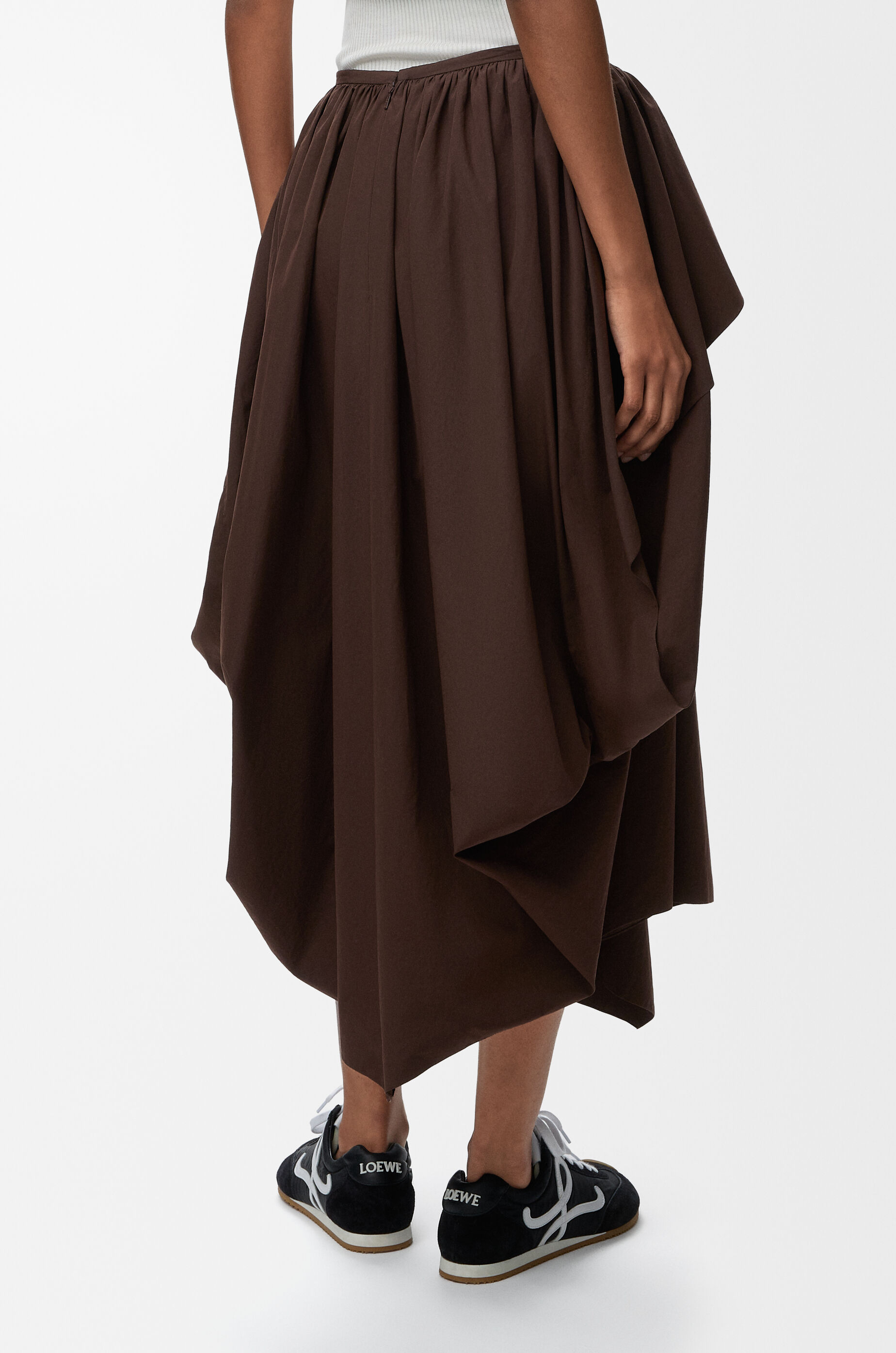 LOEWE Skirt in cotton Chocolate Brown