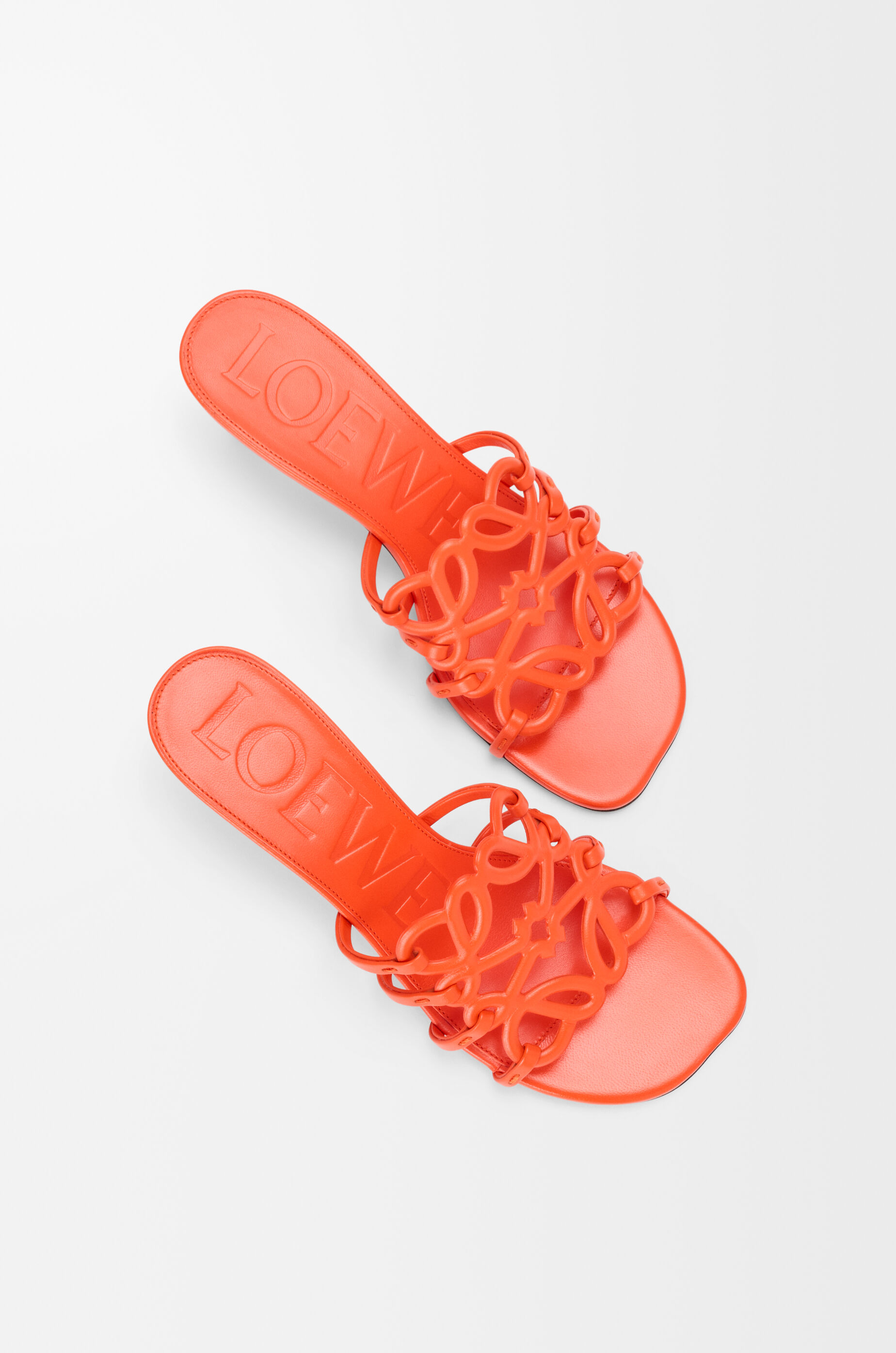 LOEWE Petal Anagram slide in soft calfskin Deep Saffron