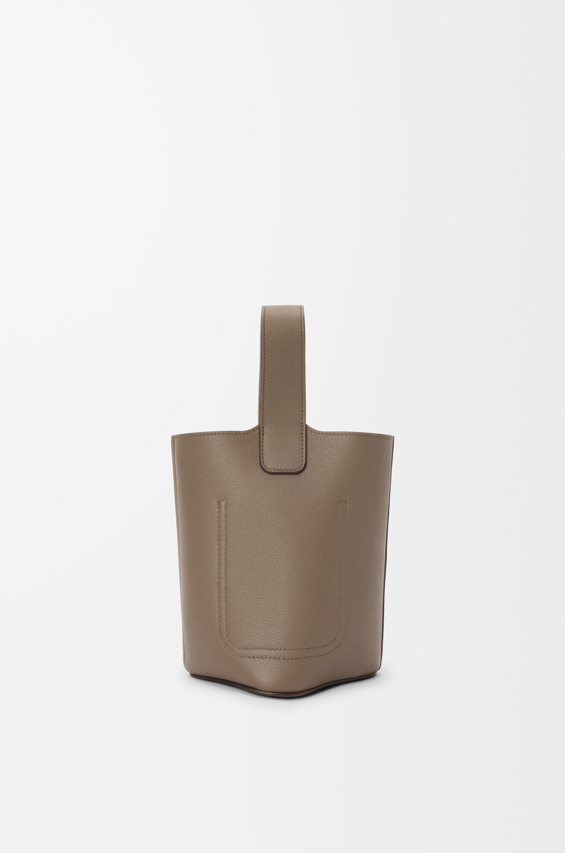 LOEWE Mini Pebble bucket in soft grained calfskin Taupe
