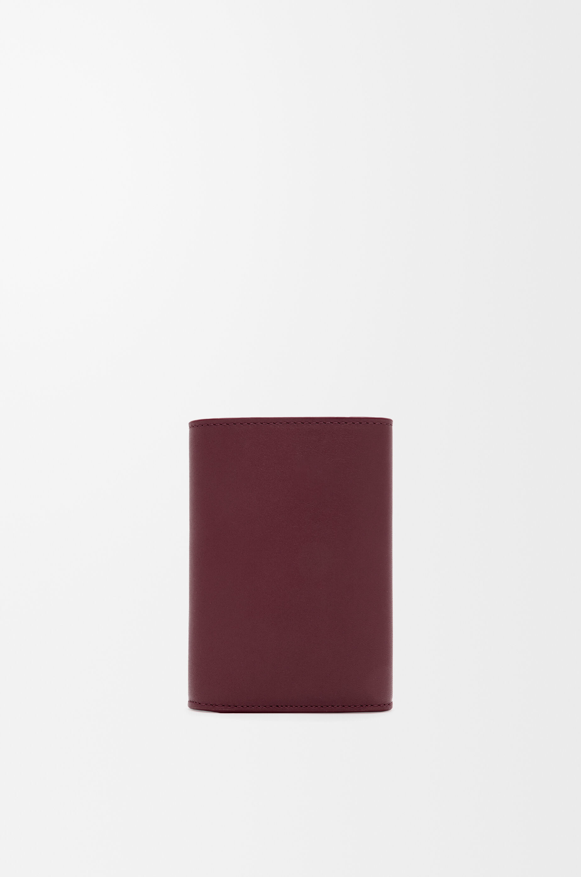 LOEWE Pebble small vertical wallet in shiny nappa calfskin Burgundy