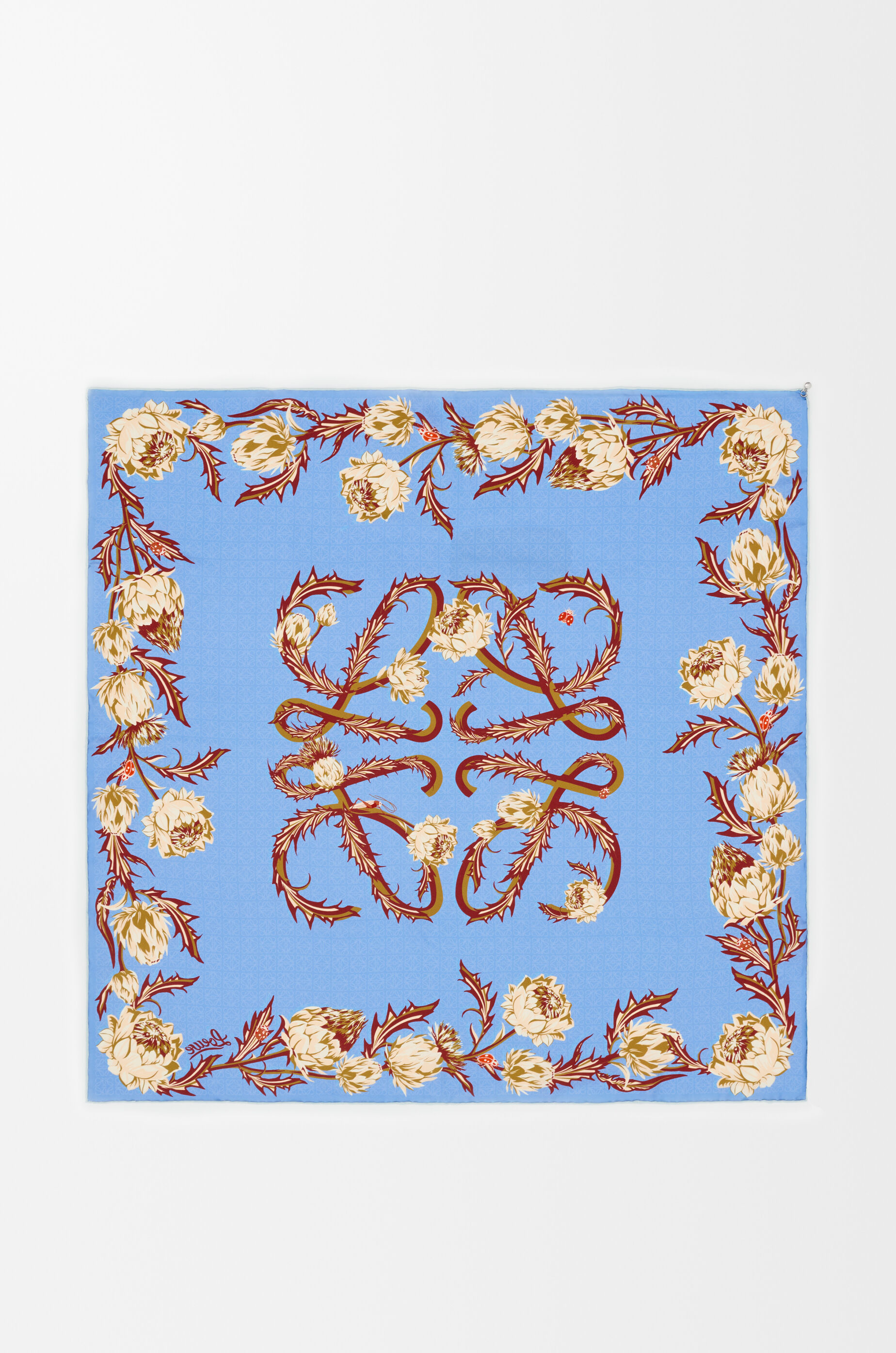 LOEWE Scarf in silk Light Blue/Blue