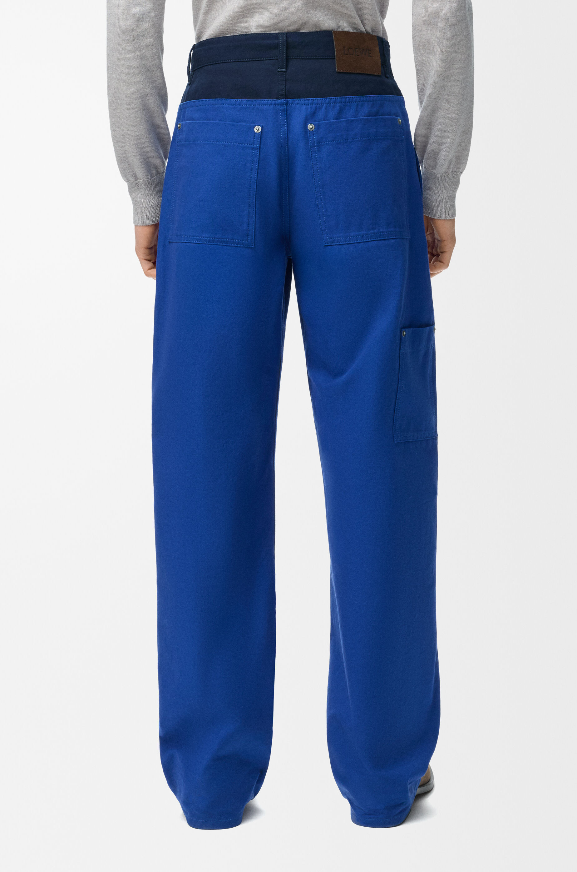 LOEWE Trousers in cotton Blue/Navy