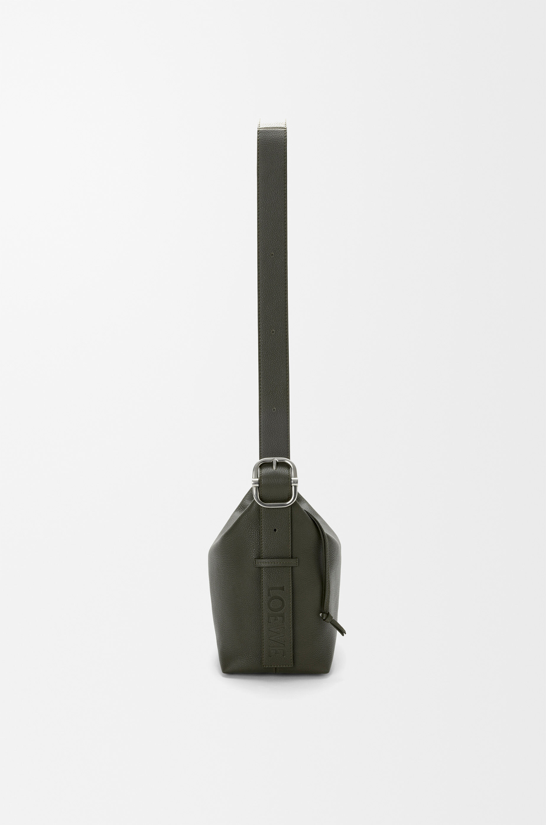 LOEWE Medium Loop hobo in supple grained calfskin Dark Khaki