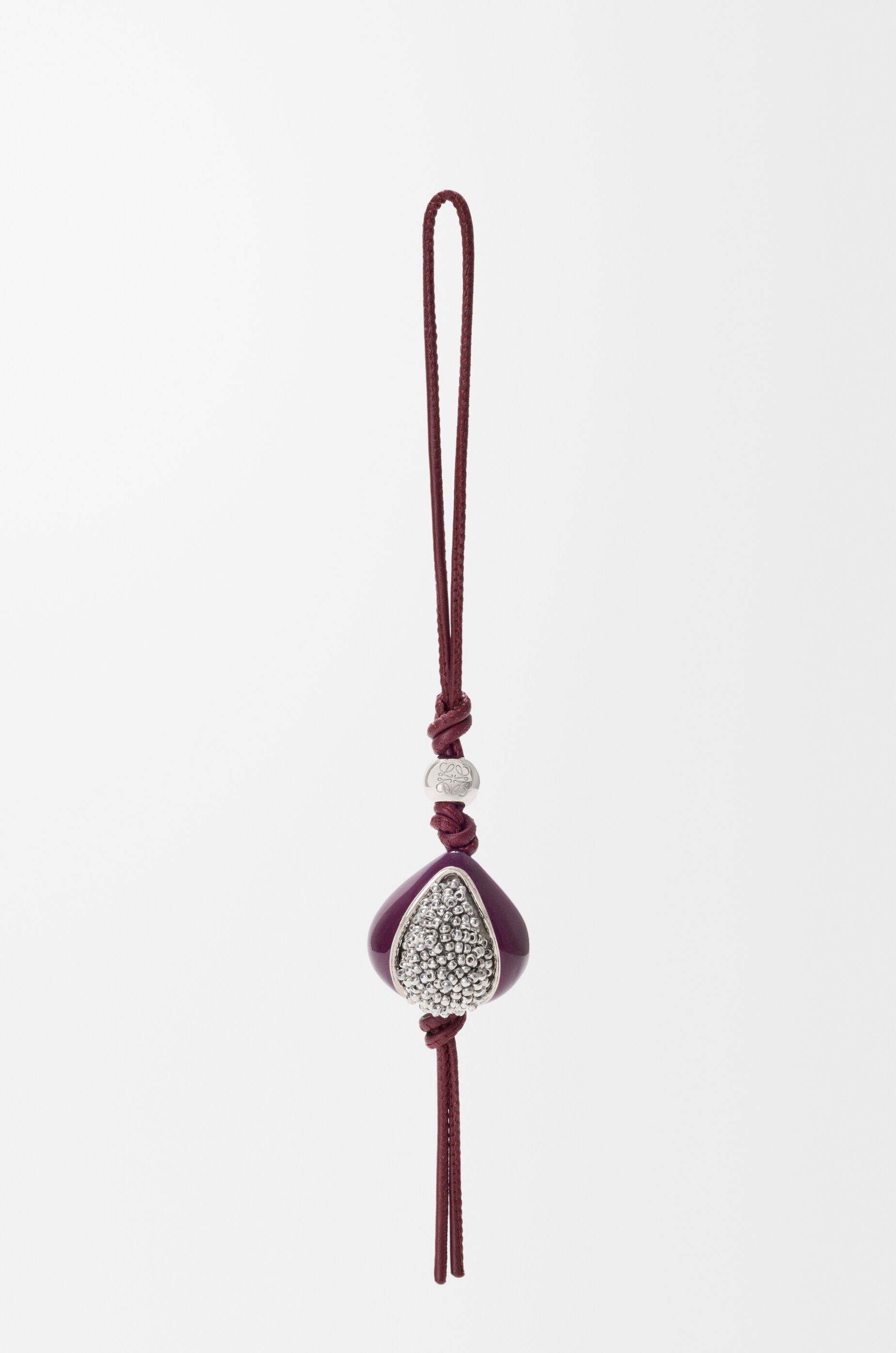 LOEWE Beaded fig charm Purple/Silver