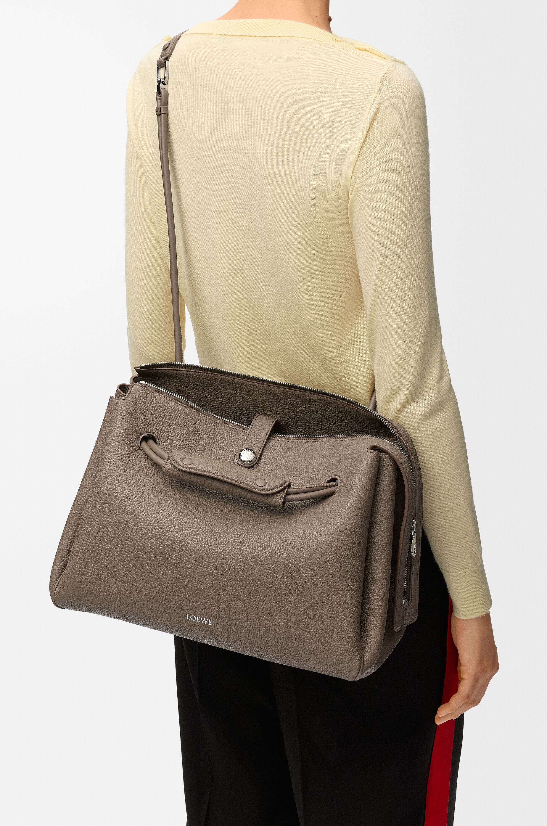 LOEWE Large Madrid bag in supple grained calfskin Taupe