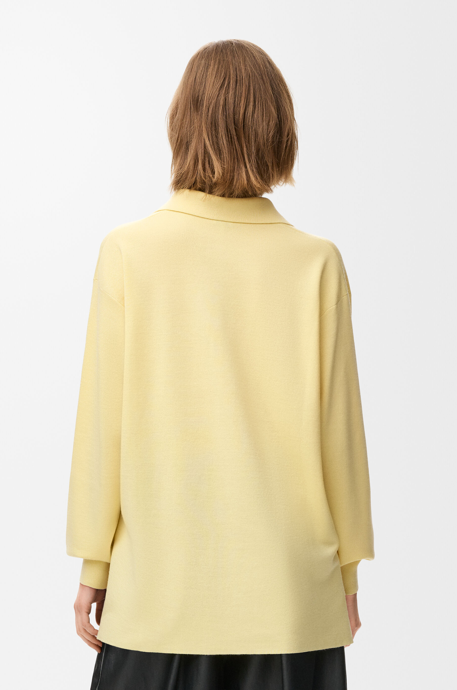 LOEWE Polo sweater in cashmere and silk blend Light Yellow