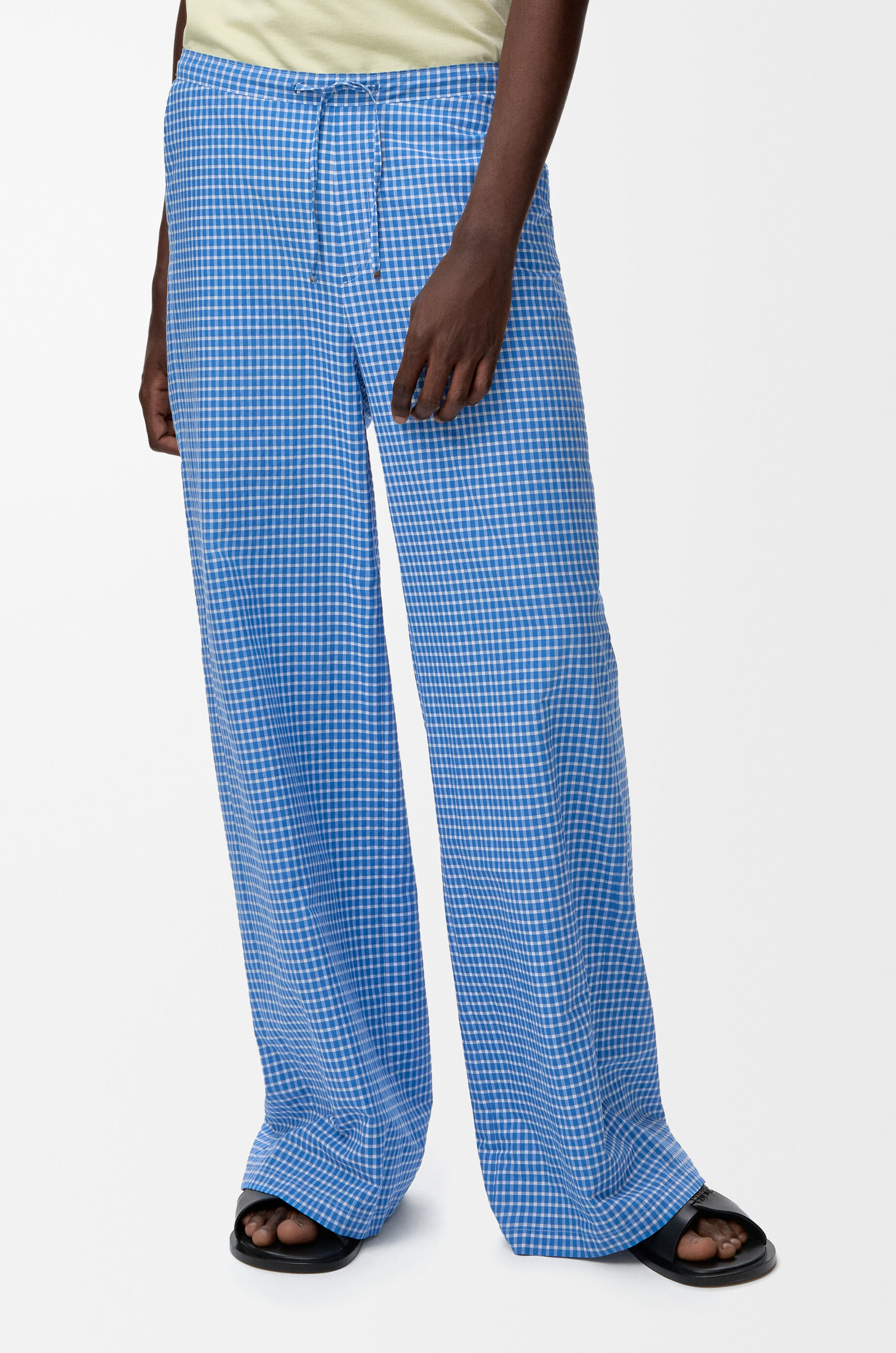 LOEWE Drawstring trousers in cotton Blue/White