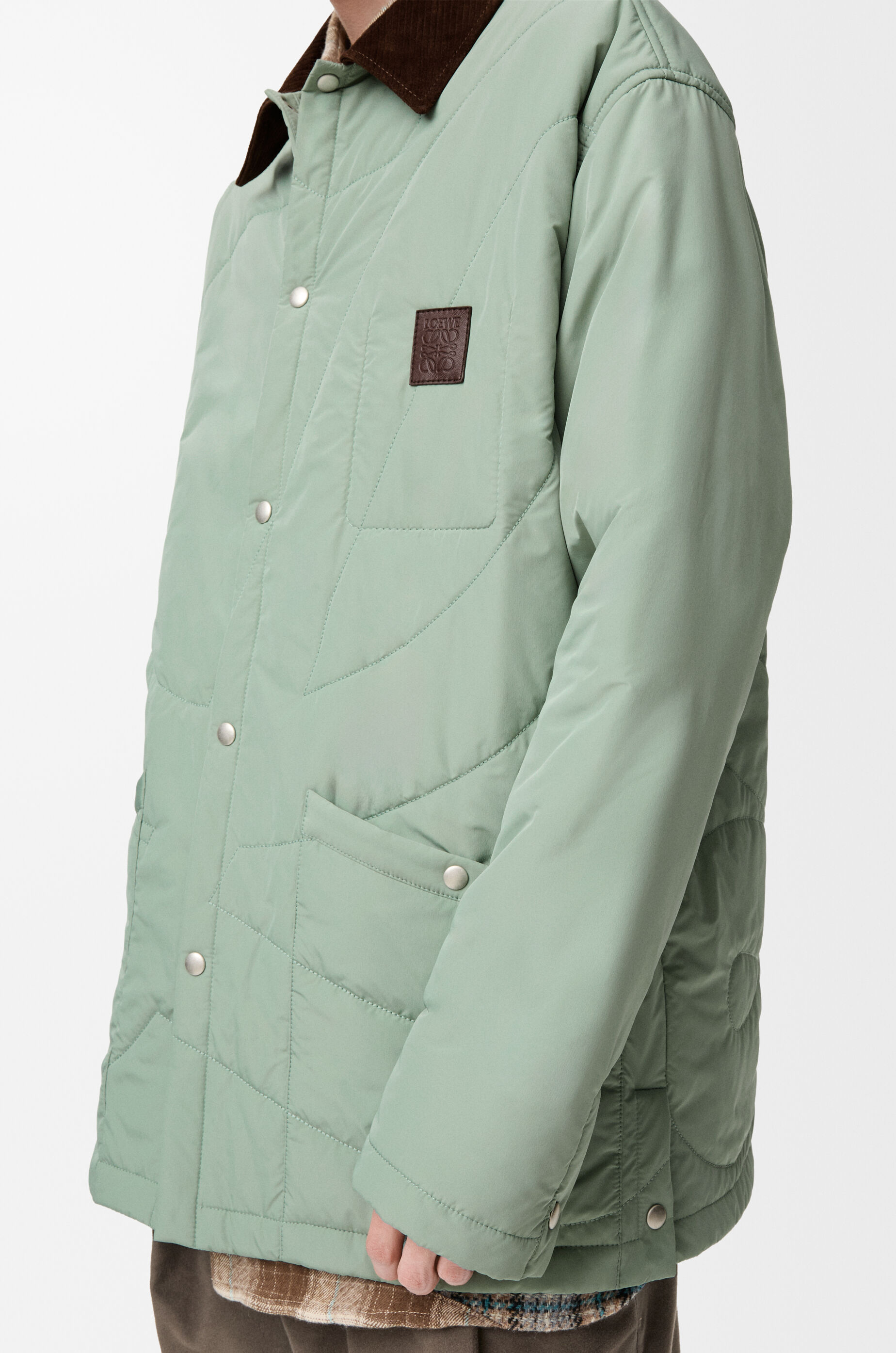 LOEWE Padded overshirt in technical shell Turquoise