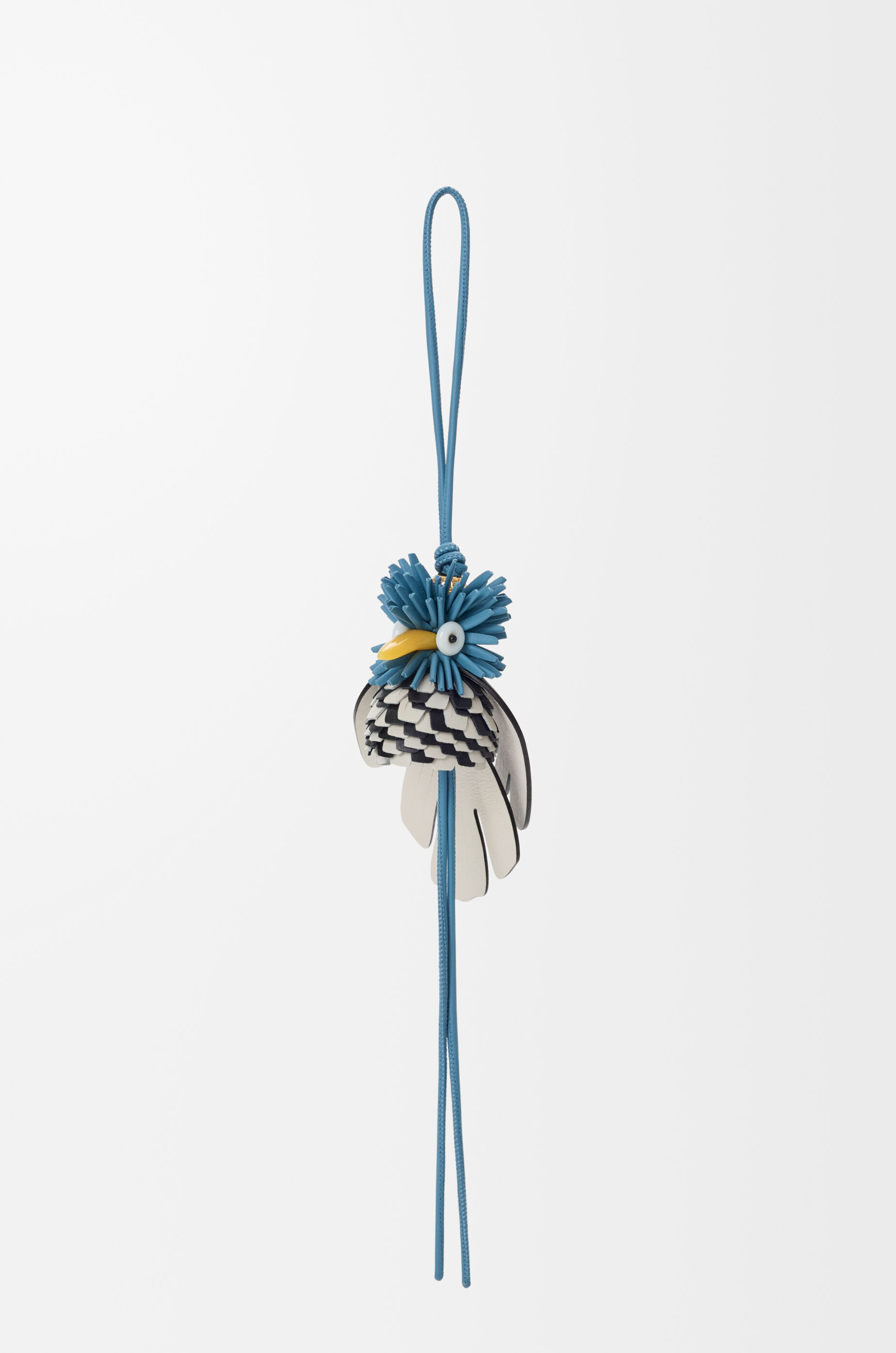 LOEWE Hoopoe bird charm in classic calfskin Blue/Black
