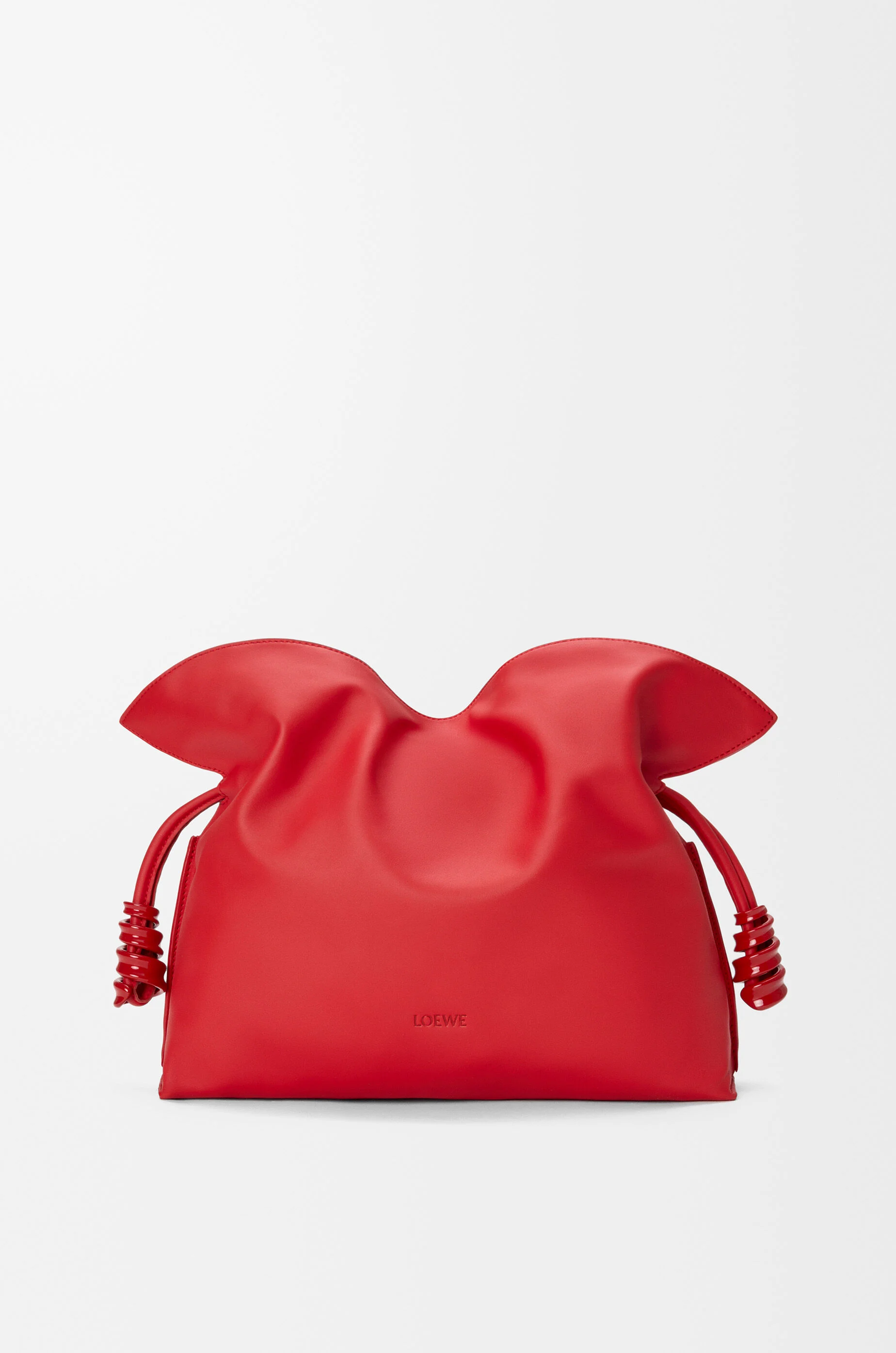 LOEWE Medium Coil Flamenco clutch in nappa calfskin Scarlet Red