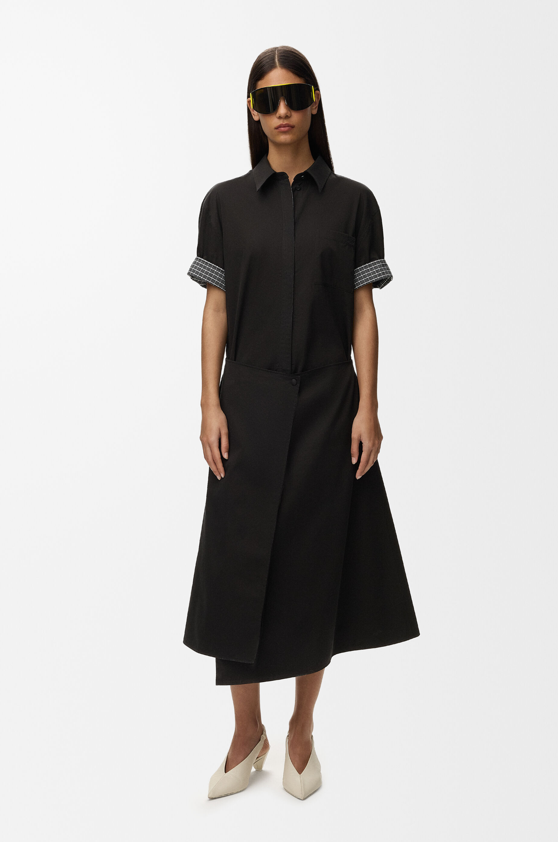 LOEWE Dress in cotton and silk Black