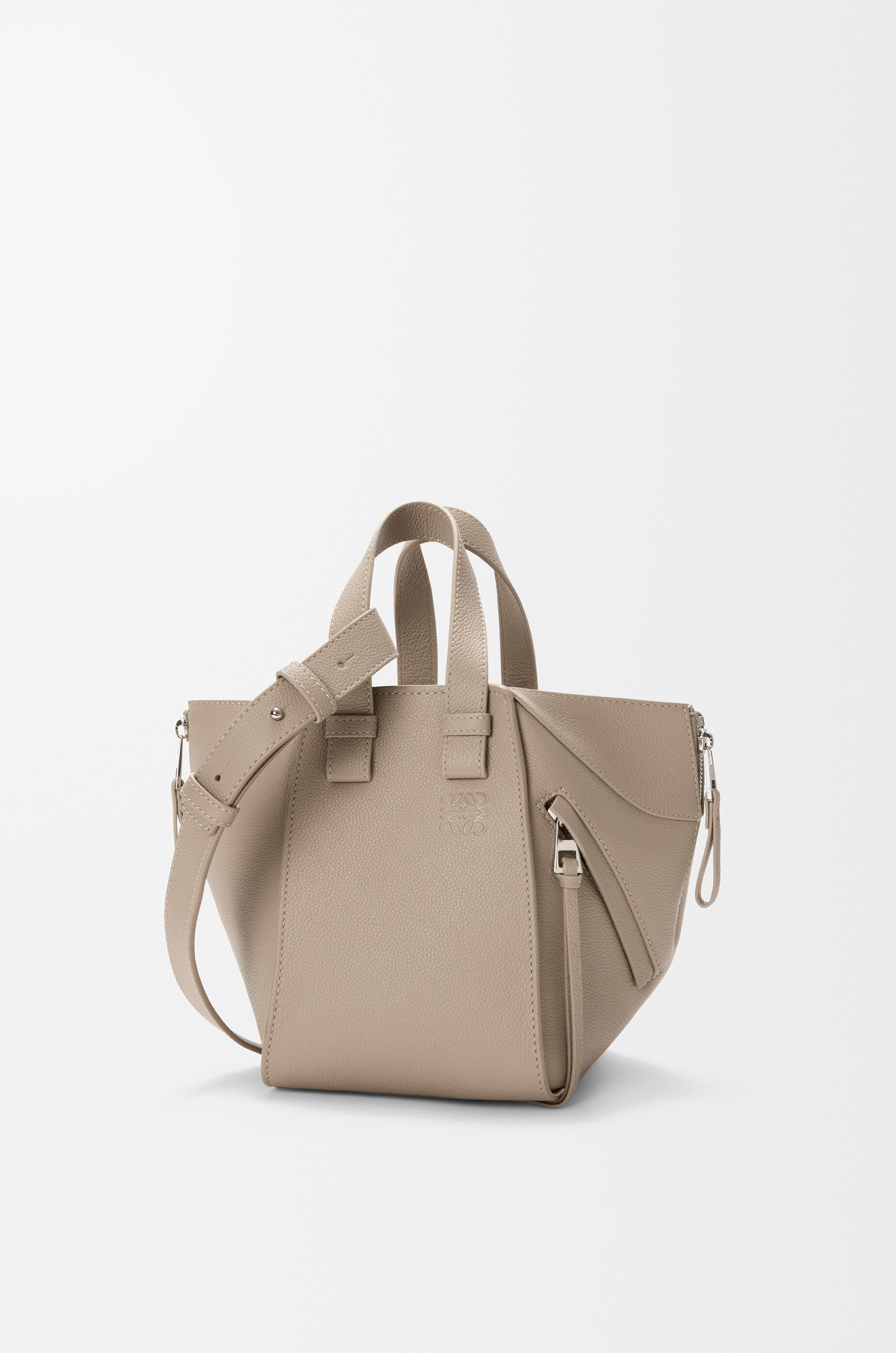 LOEWE Compact Hammock bag in soft grained calfskin Clay