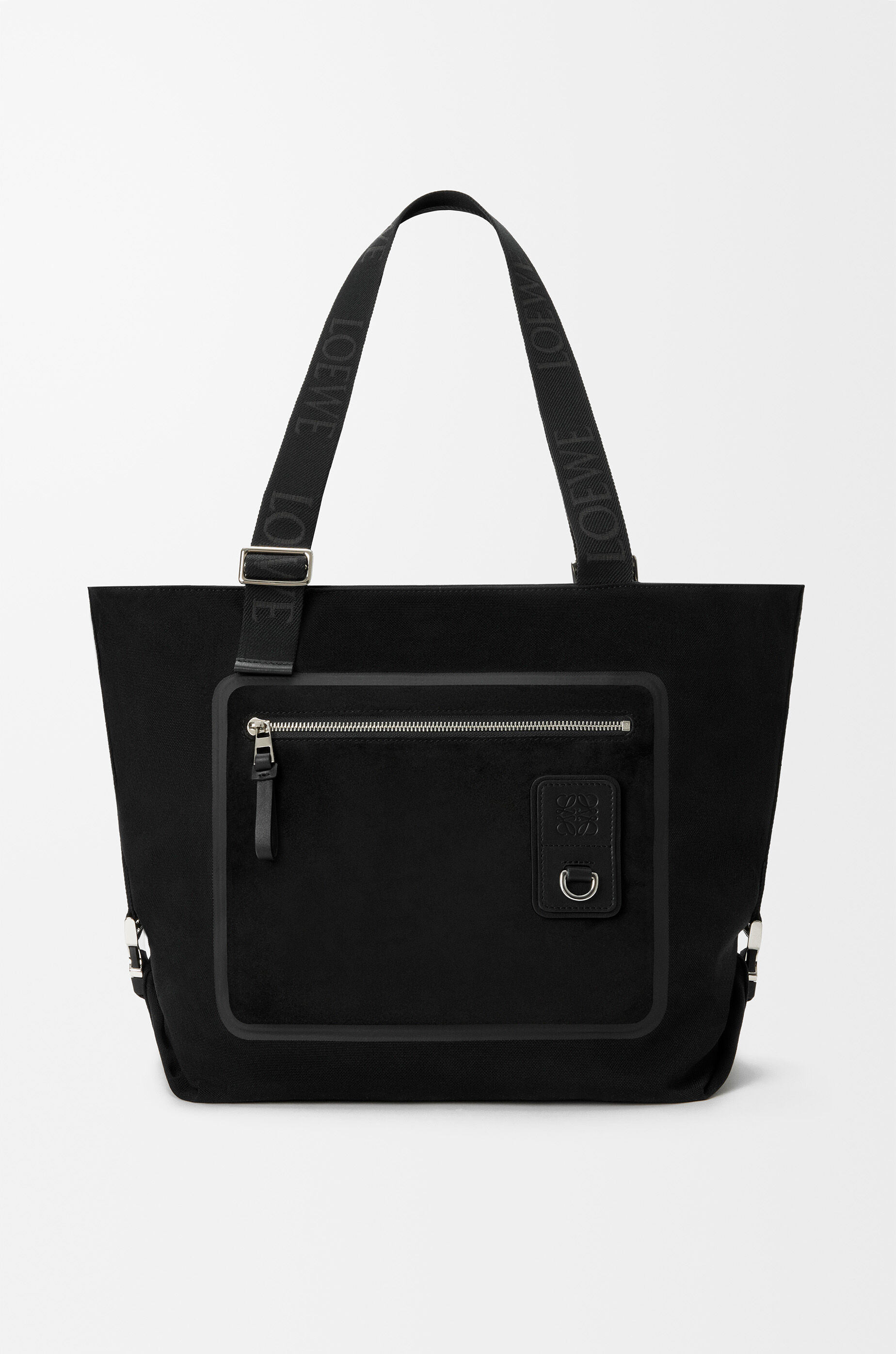 LOEWE Flex zipped tote in canvas and suede Black