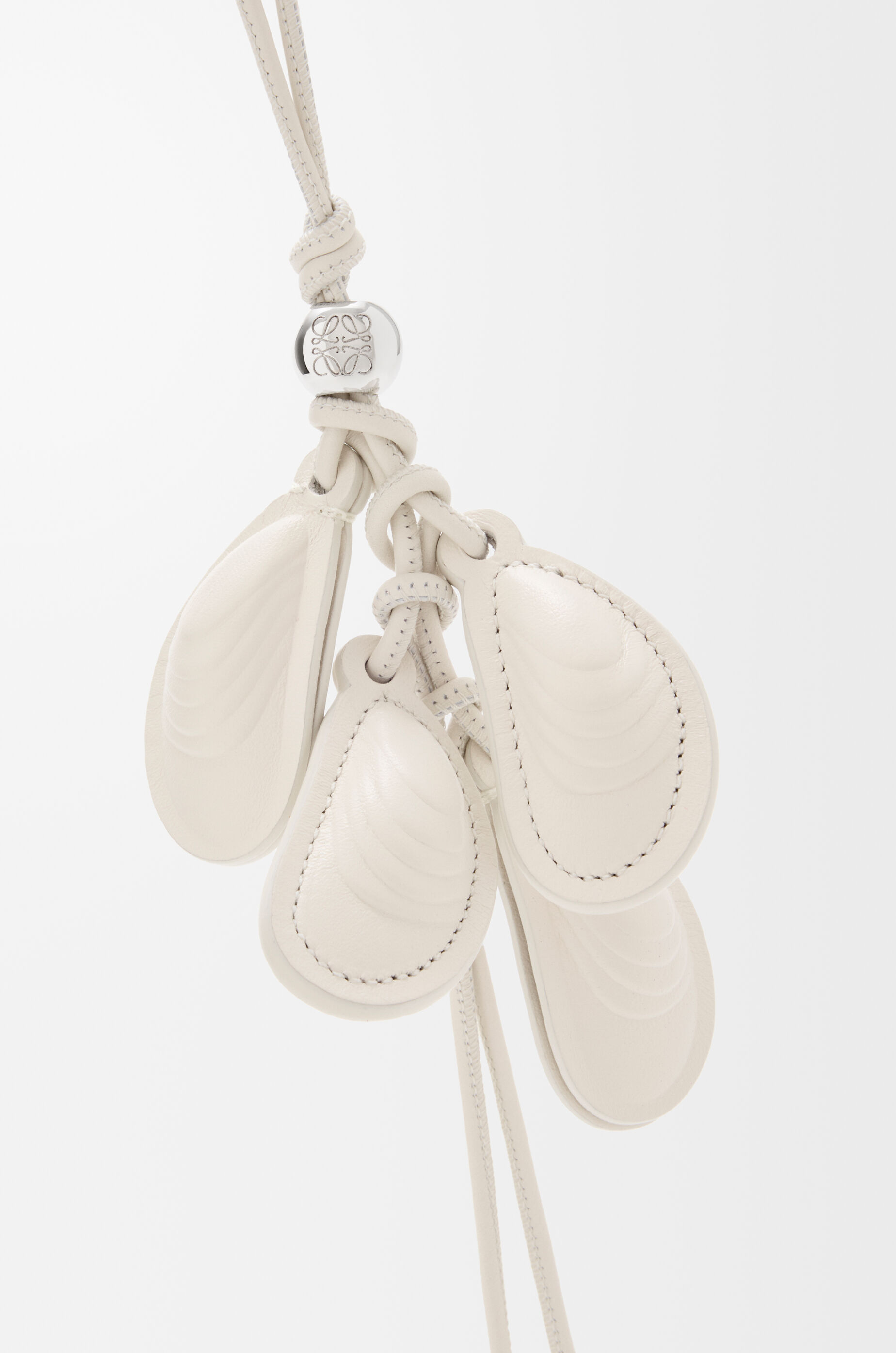 LOEWE Multi shell charm in leather White