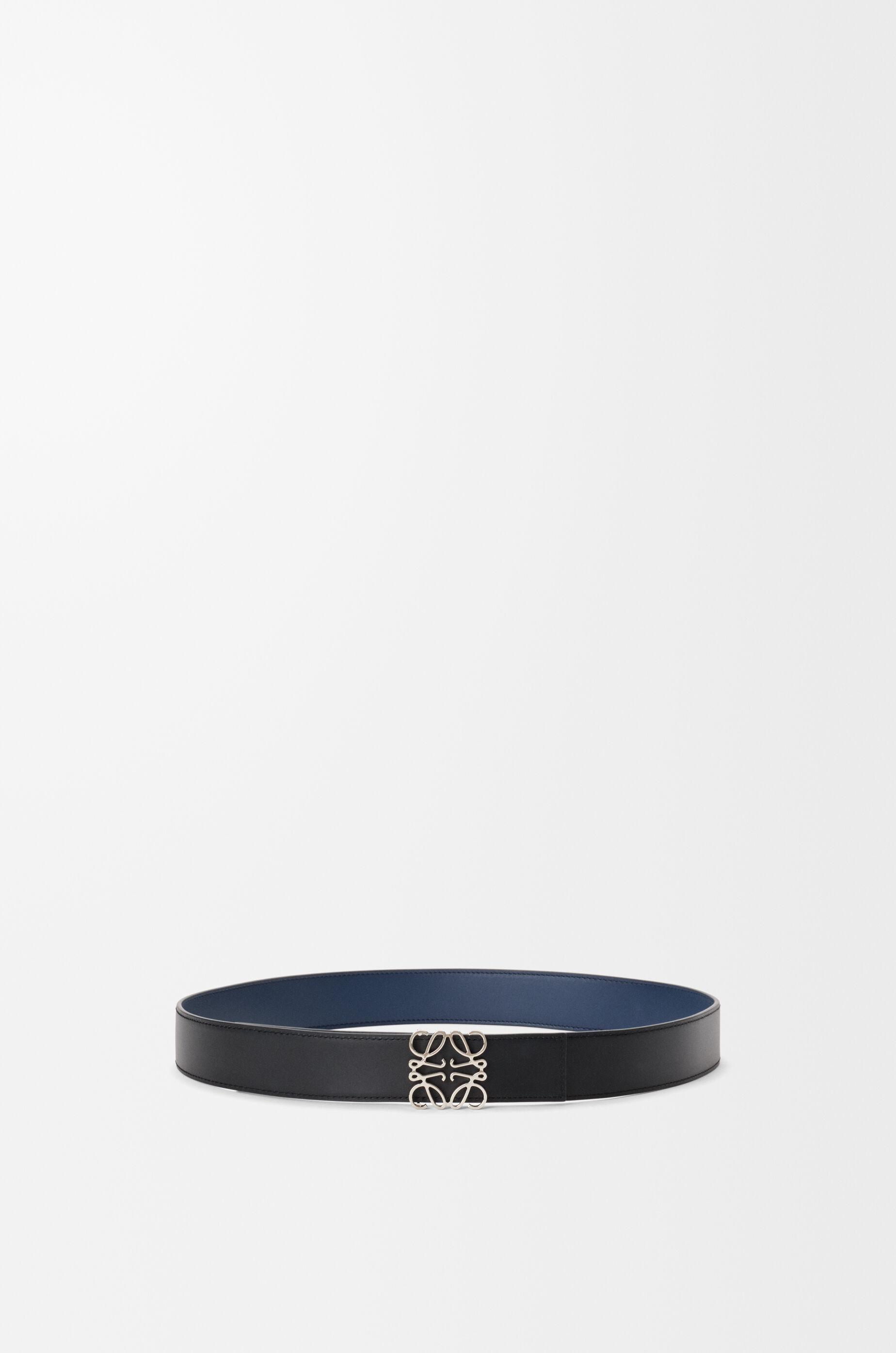 LOEWE Reversible Anagram belt in smooth calfskin Ocean/Black/Palladium