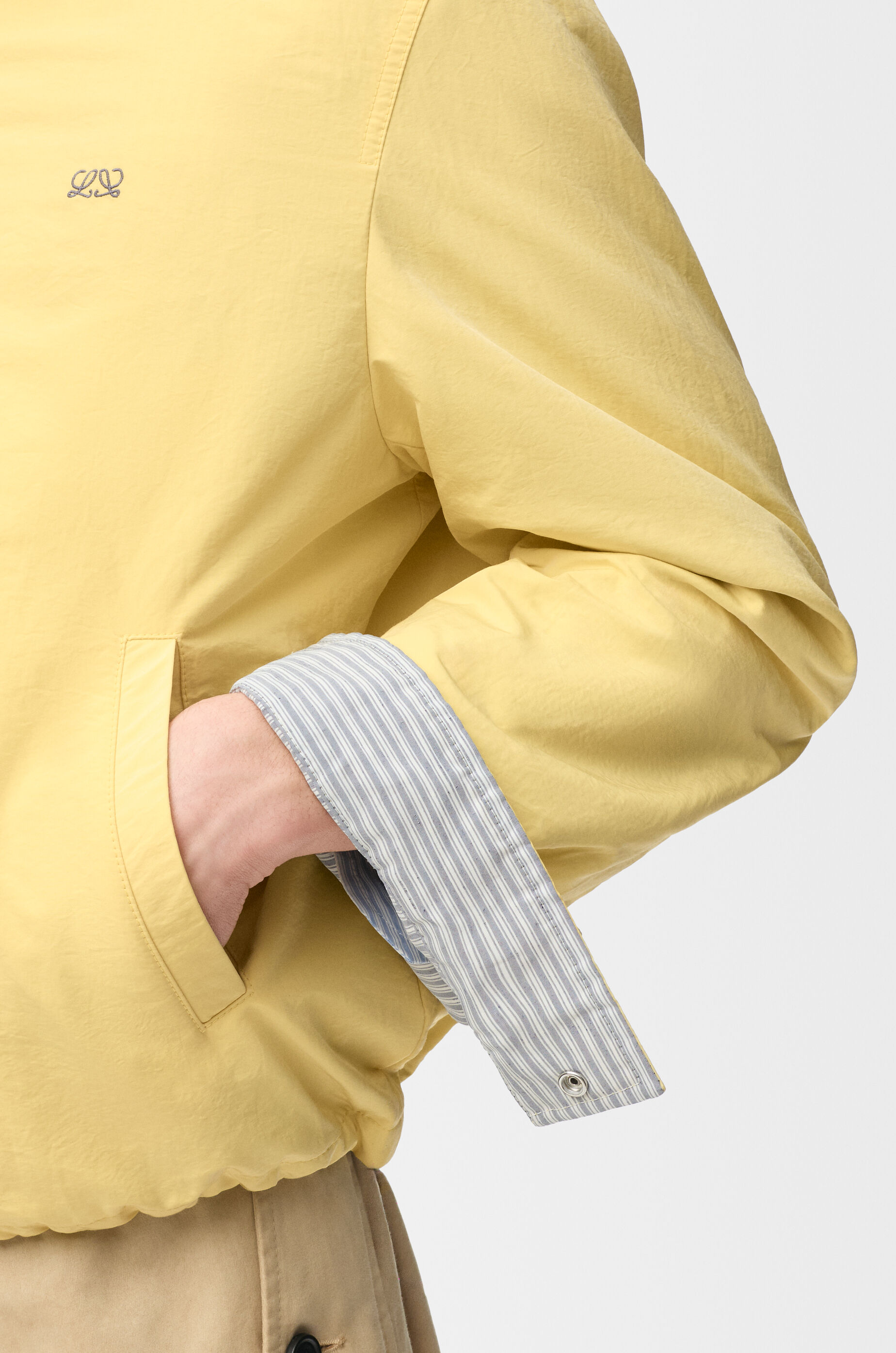 LOEWE Zip-up jacket in technical cotton Light Yellow