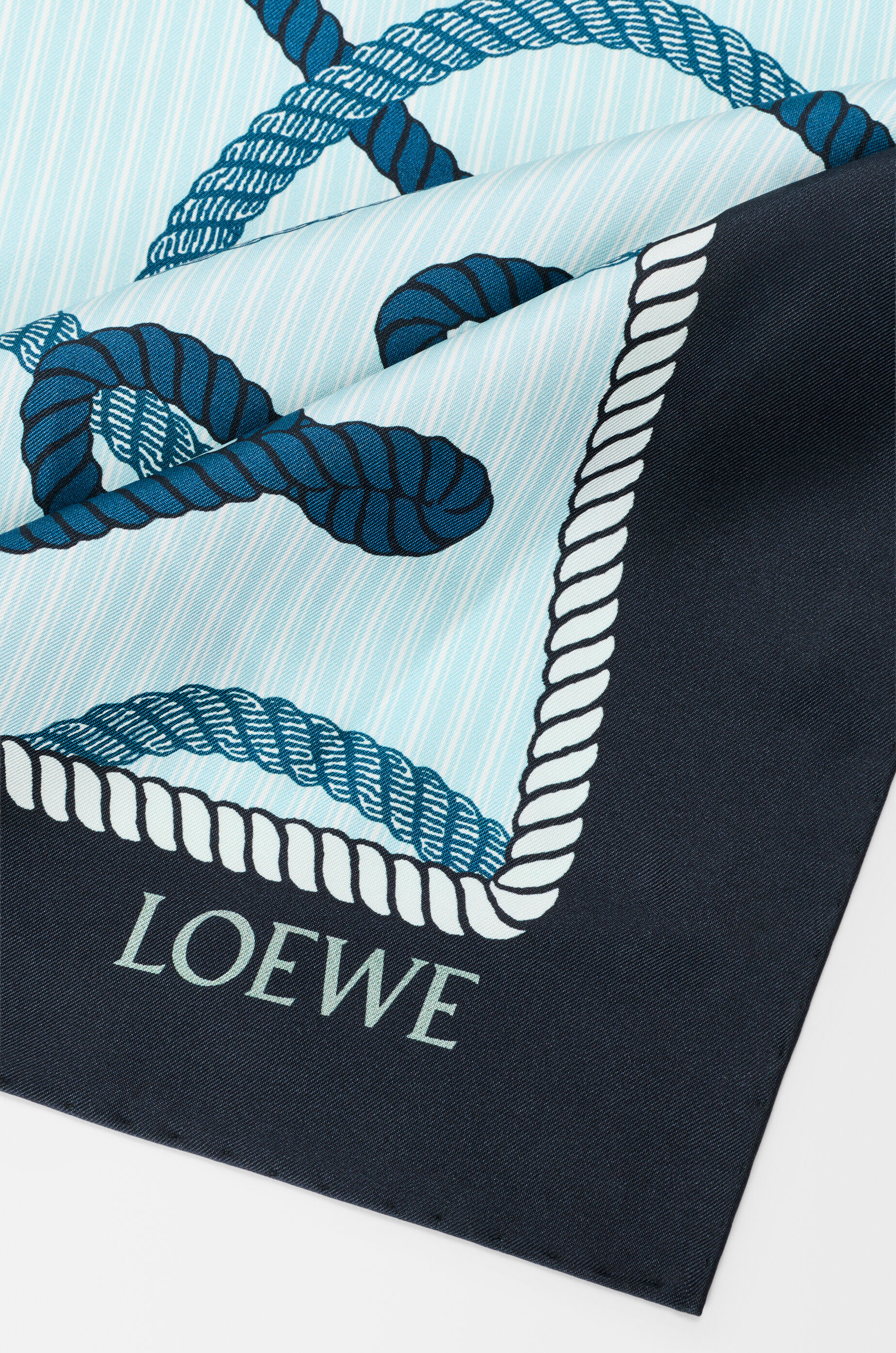 LOEWE Scarf in silk Navy/Green