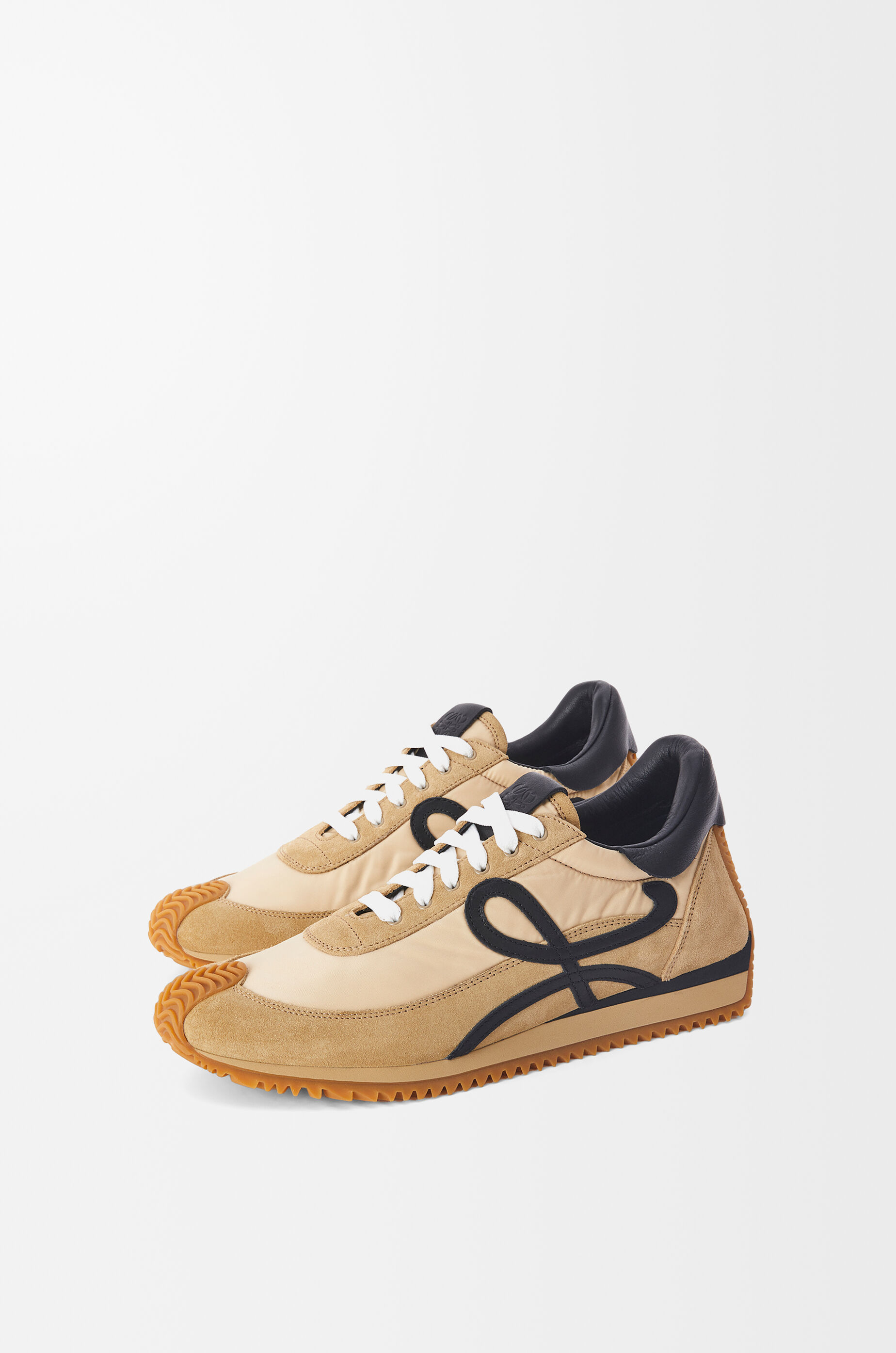 LOEWE Flow Runner in nylon and suede Gold/Black