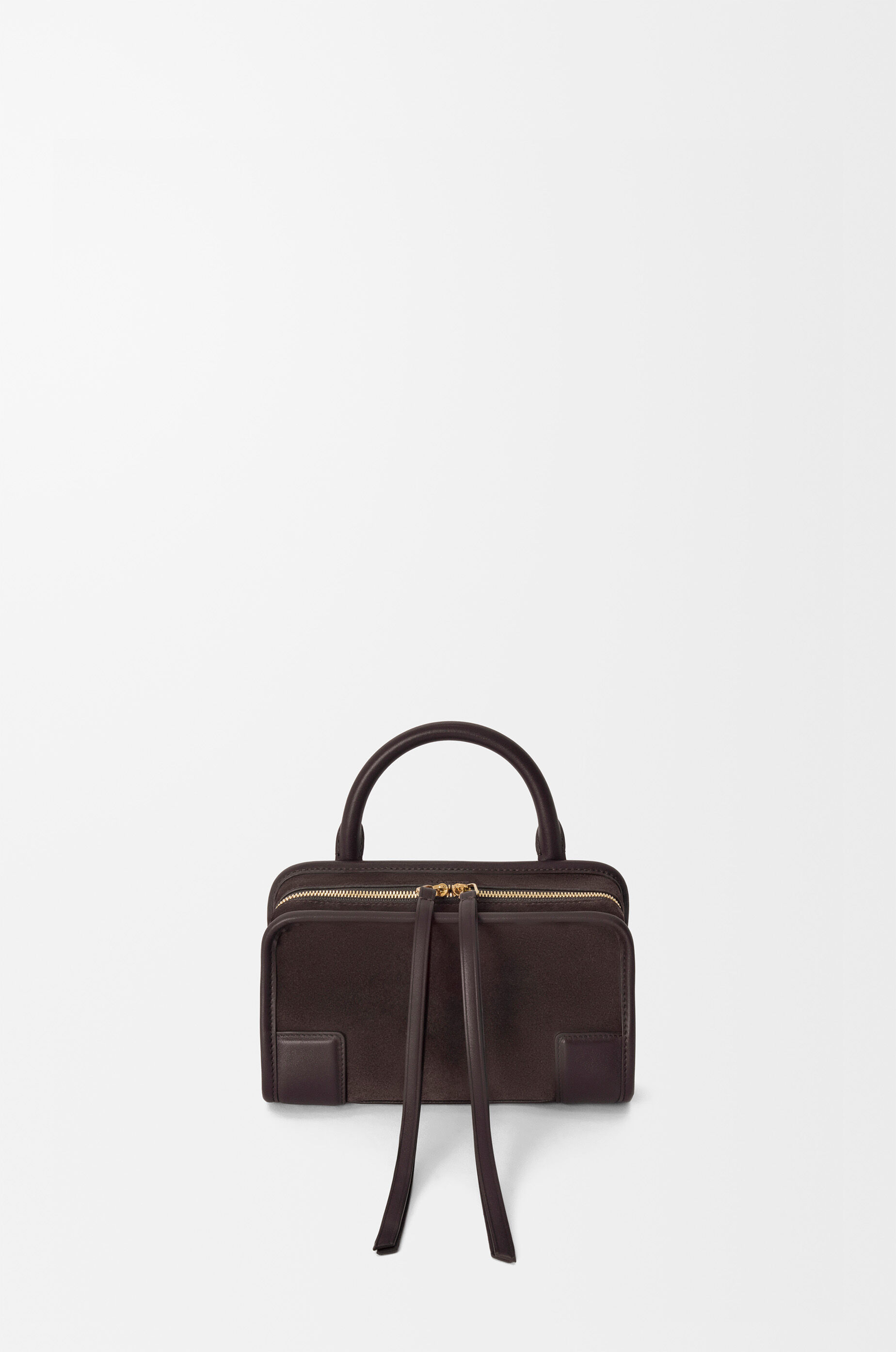 LOEWE Mini Amazona 180 bag in suede Dark Chestnut