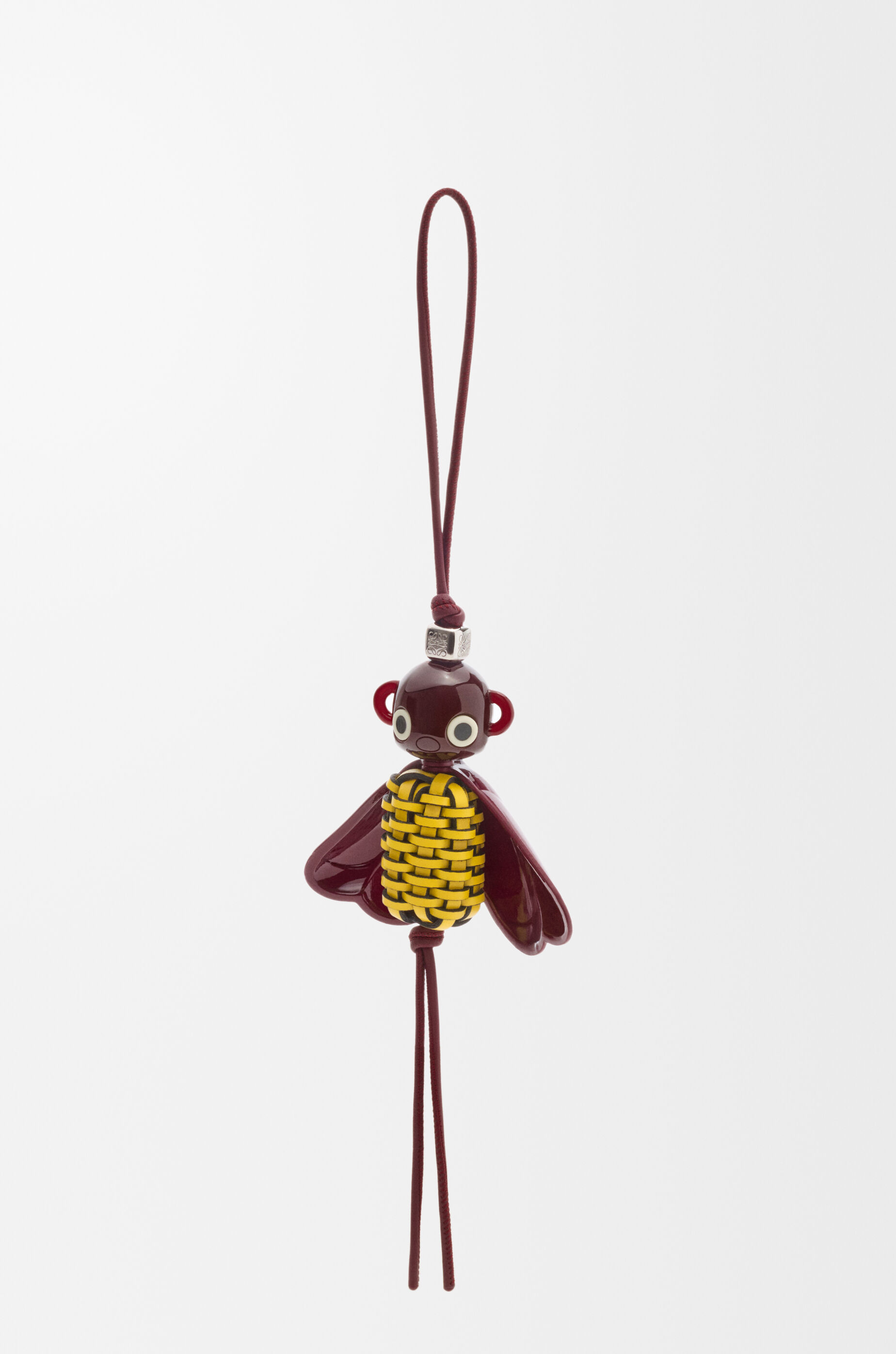 LOEWE Blombée charm in calfskin and acetate Yellow