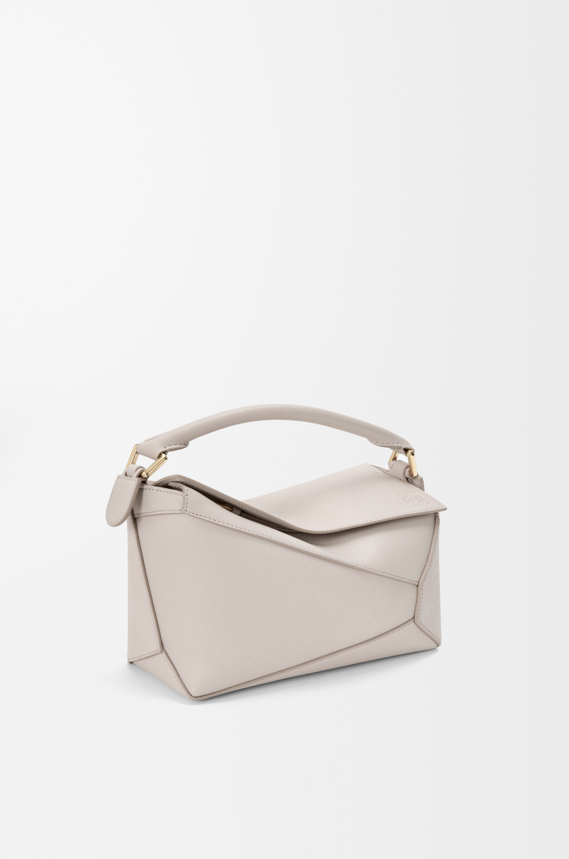 LOEWE Small Puzzle Edge bag in soft grained calfskin Light Ghost